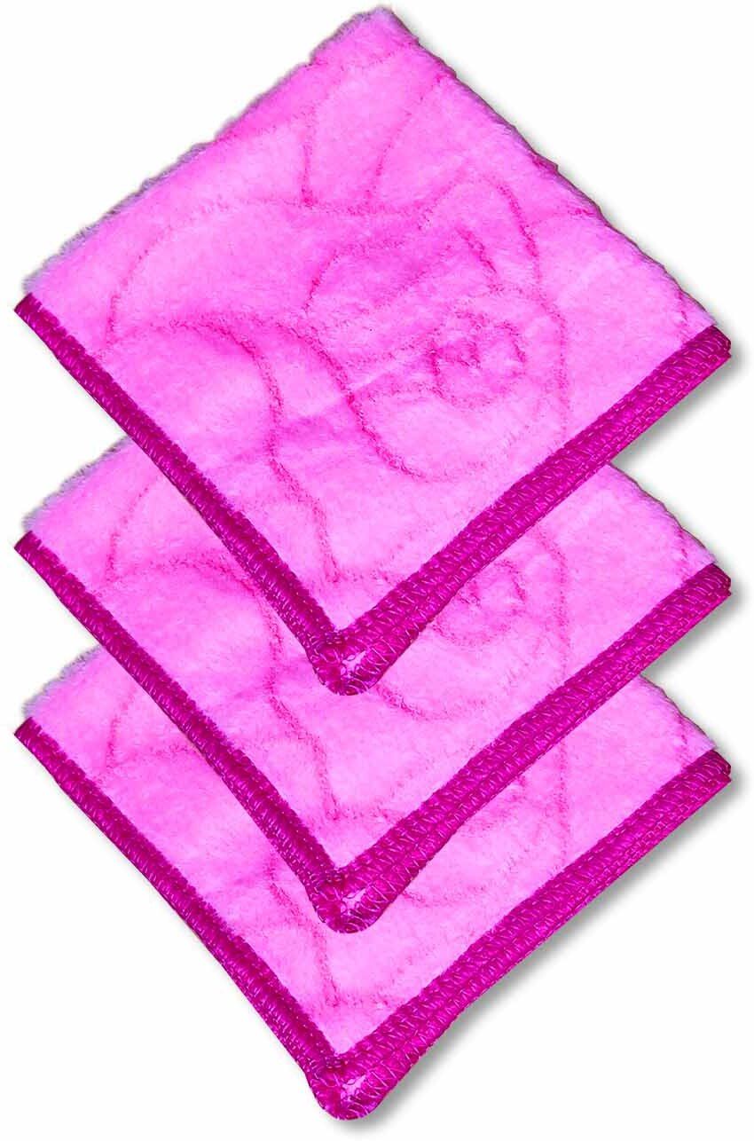 Uniqon Women's/ Girl's Soft Cotton (Size:24x25 Cm) Multi-Purpose Towel (Pack of 3) ["Pink"] Handkerchief-picture-55