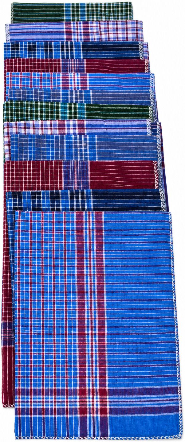 Maahi Men's Cotton Checked Handkerchiefs | Assorted Colors | 38 x 38 cm | Pack of 12 ["Multicolor"] Handkerchief-picture-18