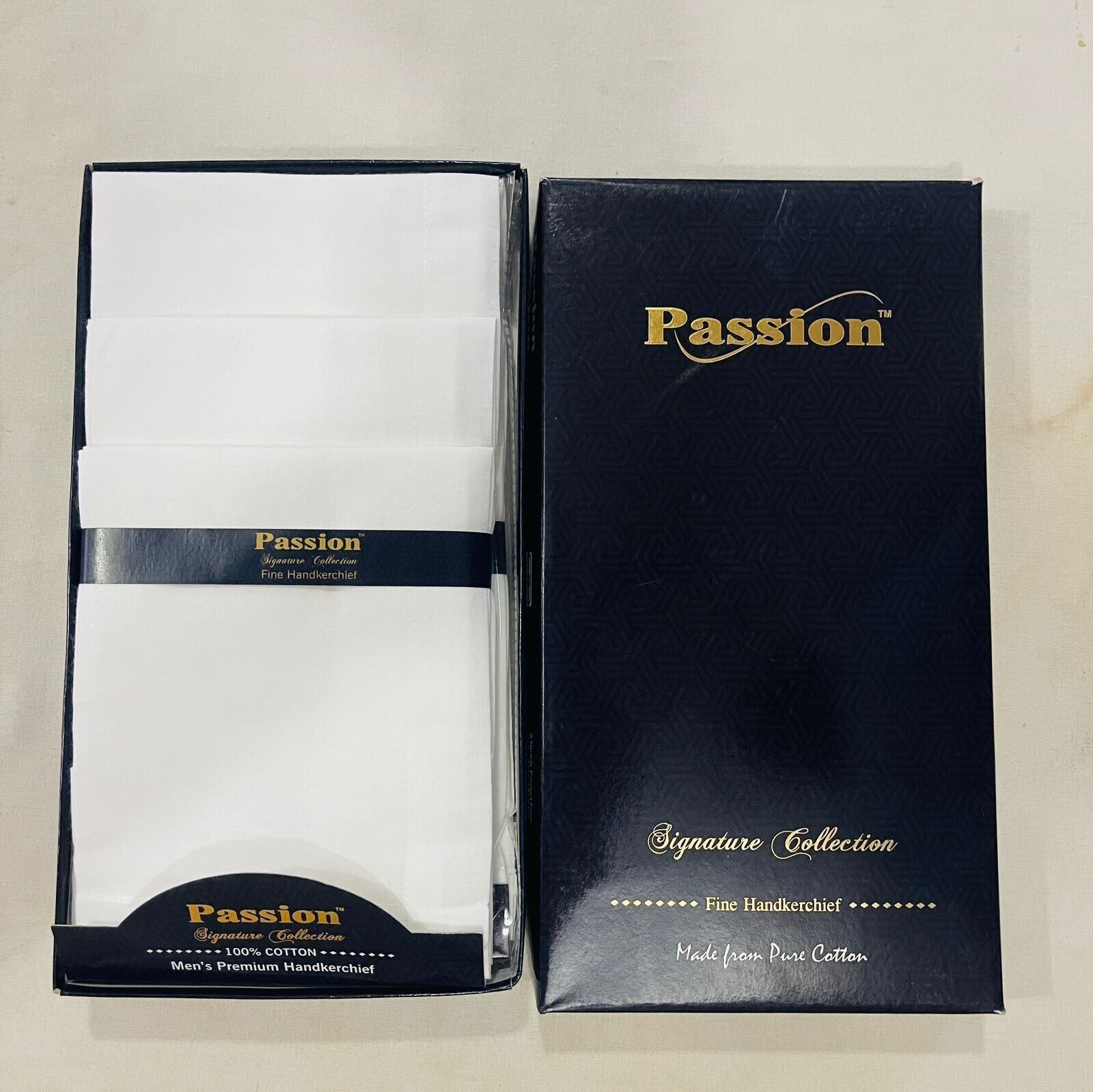 PASSION FROM OMTEX Men's 100% Combed Cotton full face cover MALMAL Handkerchieves ["PURE WHITE"] Handkerchief-picture-22