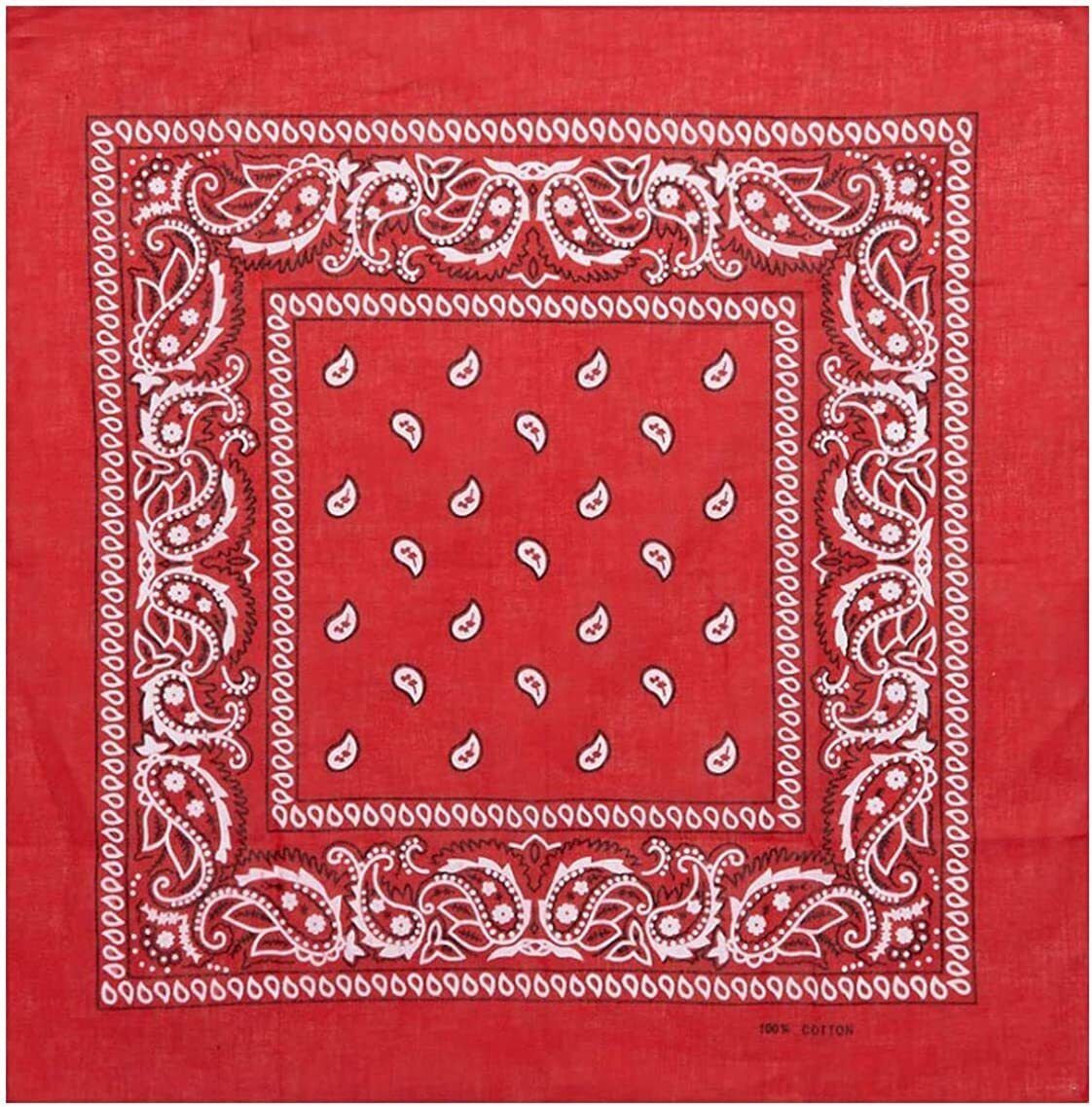 PAROPKAR 22 X 22 Inch 100% Cotton Double Sided Print Paisley Handkerchief ["Red"] Handkerchief-picture-27