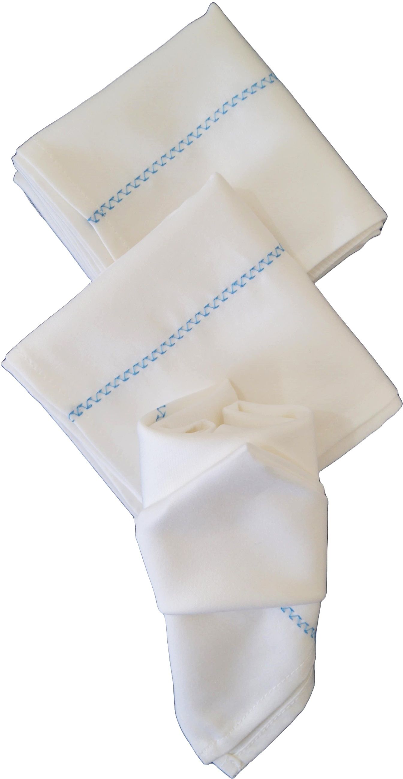 Vissage Pack of 3 Designer Handkerchiefs (Men) Cotton: White & Blue ["White"] Handkerchief-picture-27
