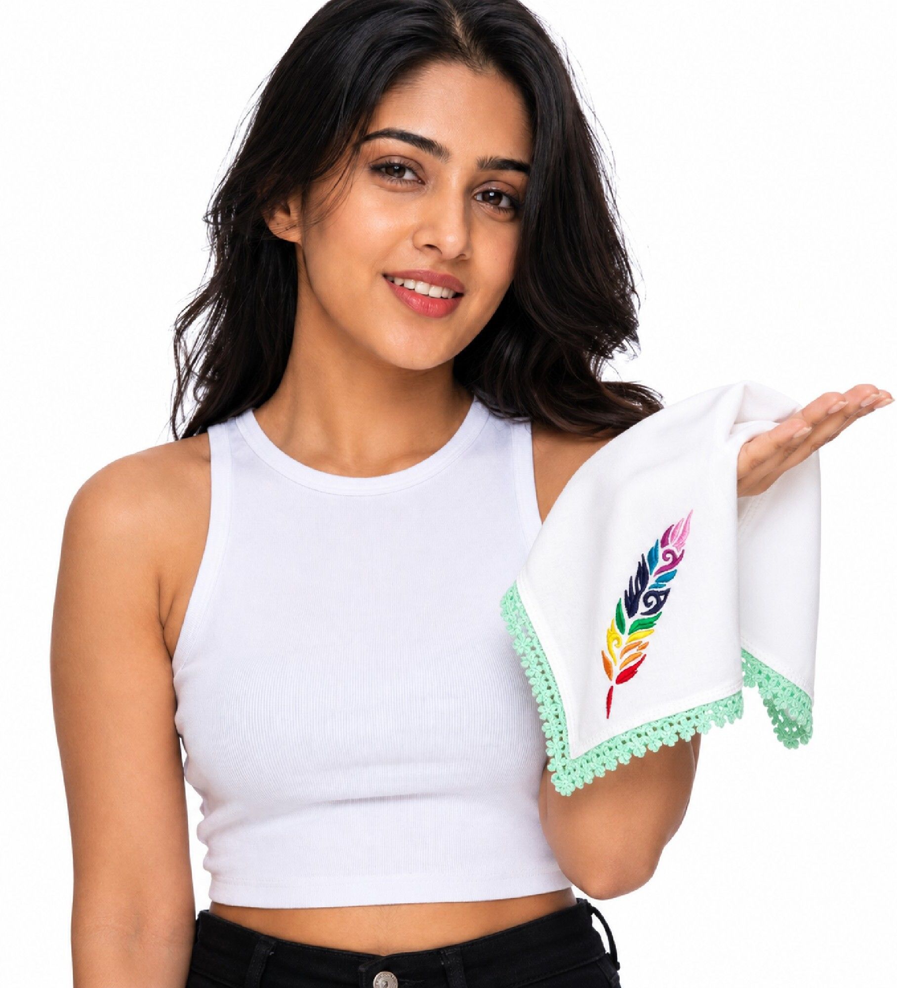 ROYALHANDS Majesty softness special women's hanky ["White"] Handkerchief-image-0