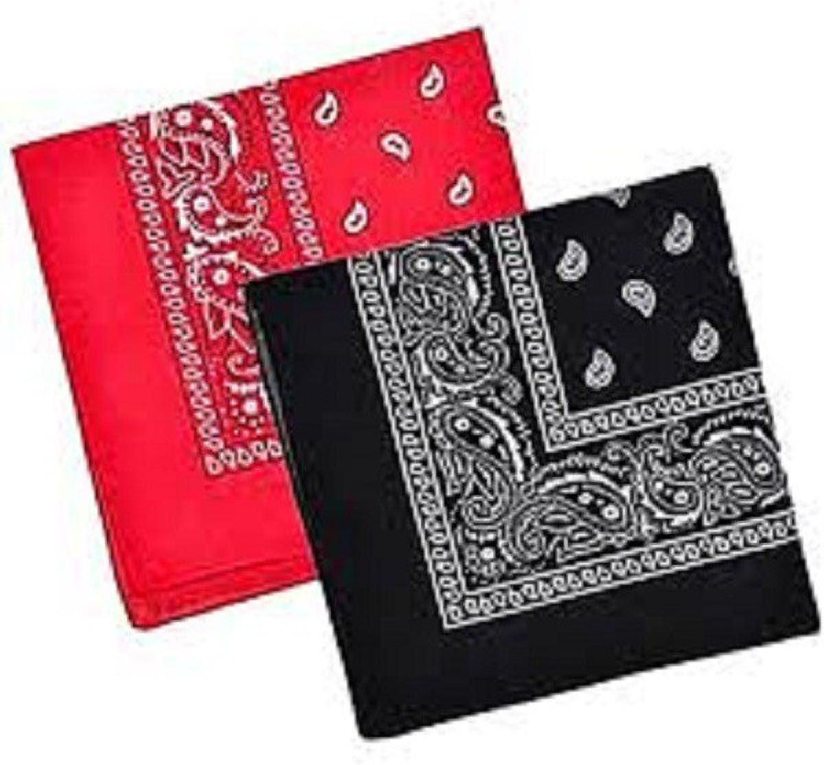 UQCKON HAKCH-Black and Red Paisley 20inch x 20inch Cotton ["Black and Red"] Handkerchief-image-45