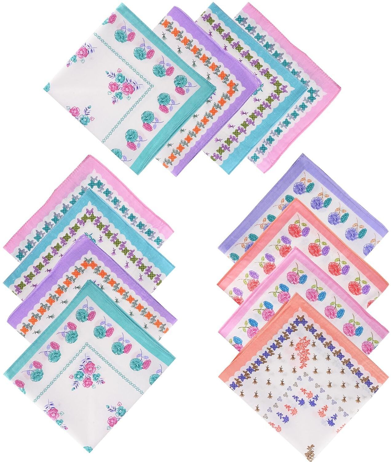 soubri enterprise Women's Cotton Printed Handkerchief (Multicolour) -Pack of 12 As per availibity ["Multicolor"] Handkerchief-picture-15