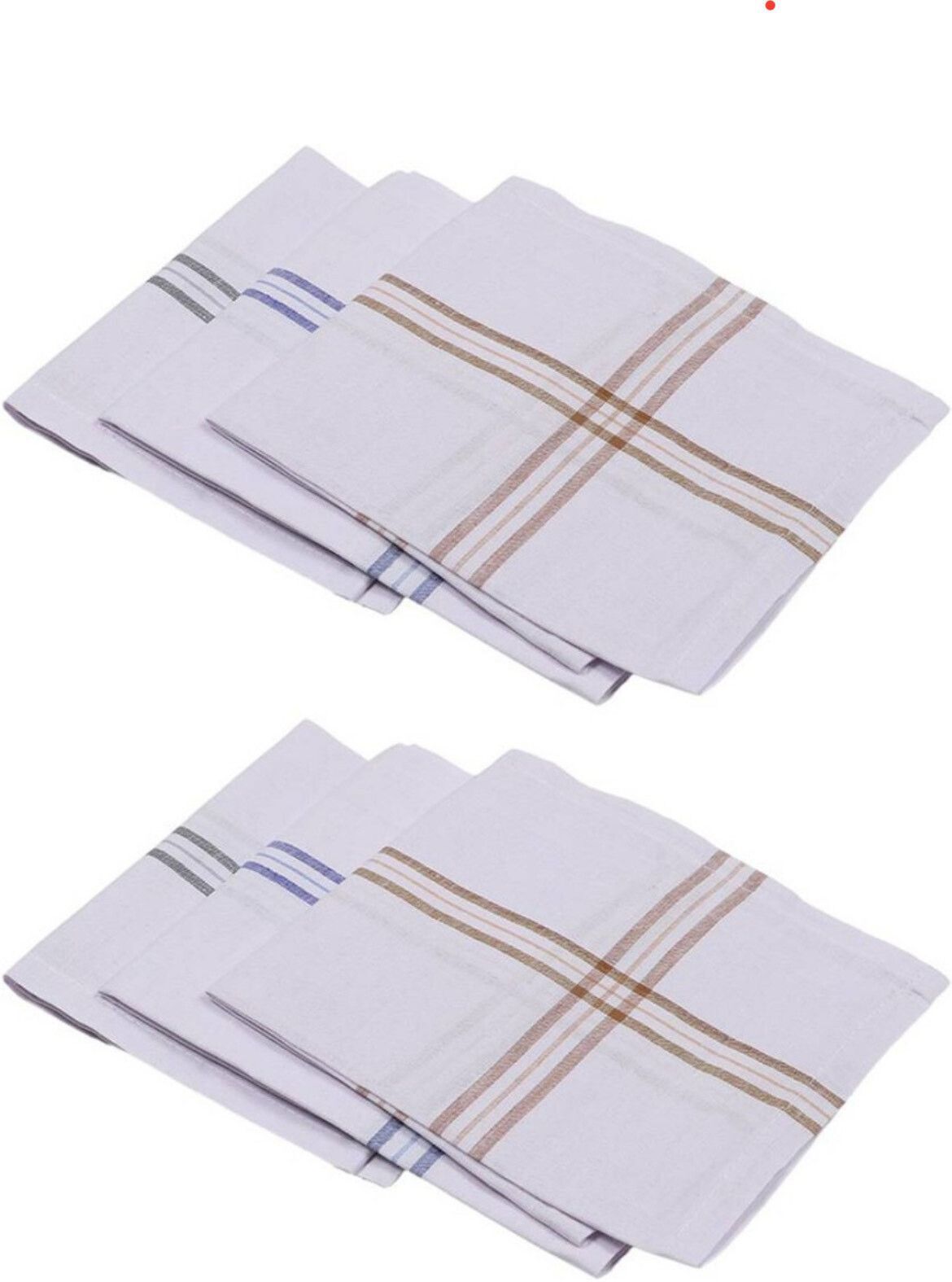 CoreSoft White Striped Handkerchief ["White"] Handkerchief-image-1