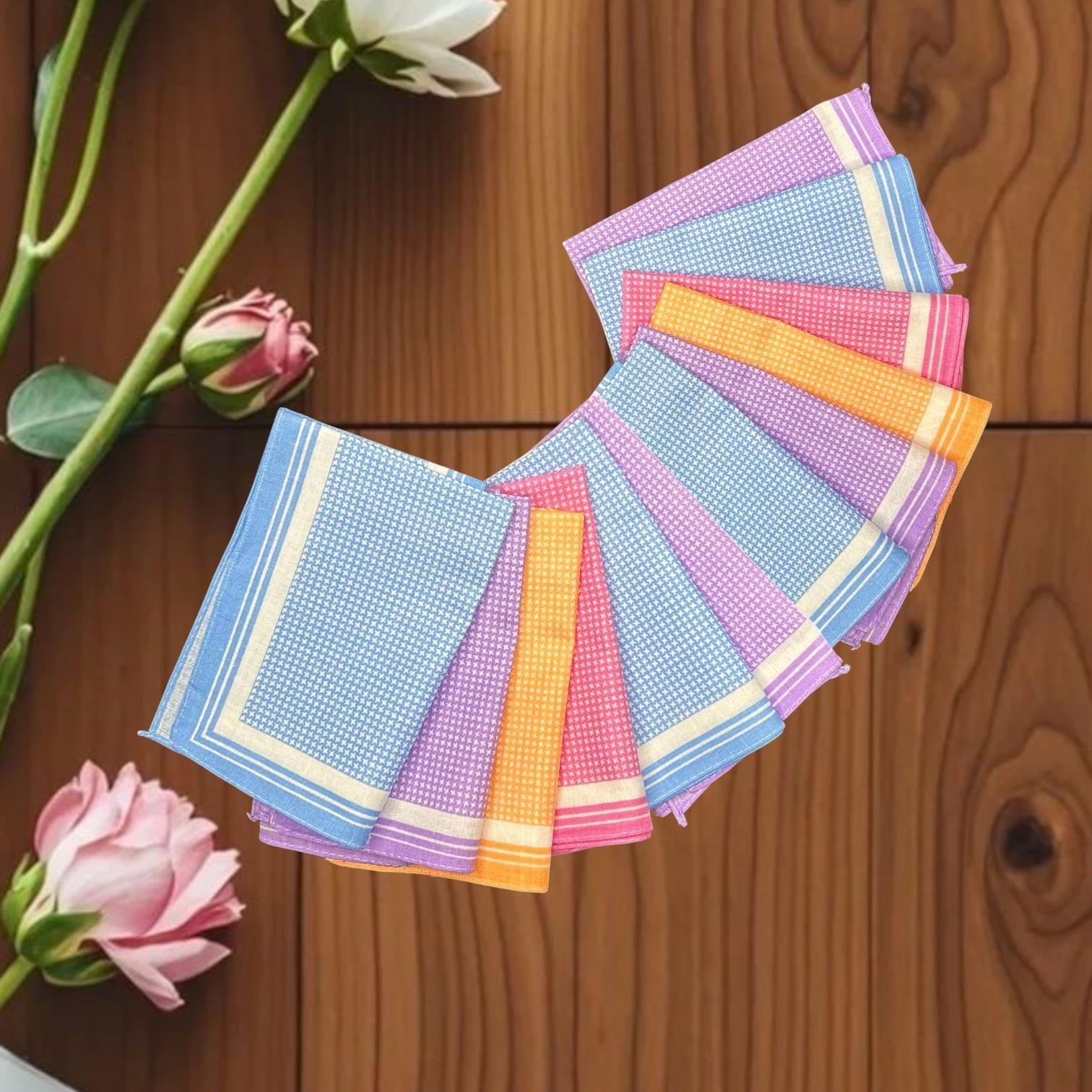 Gold Coin Stylo Pack of 6 Women's 100% Cotton ["Multicolor"] Handkerchief ["Multicolor"] Handkerchief-picture-25