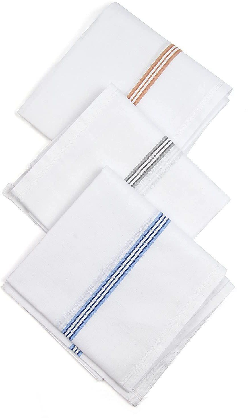 Suprix SHY-100%COTTON HANKY for men and boys pack of 3 ["White"] Handkerchief-image-4