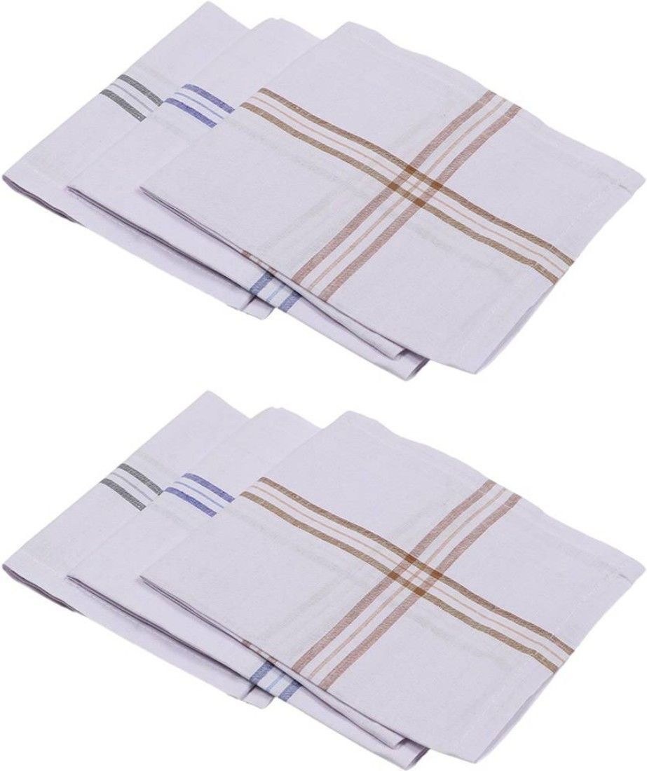 UQCKON HAKCH-White Striped Handkerchief ["White"] Handkerchief-image-33