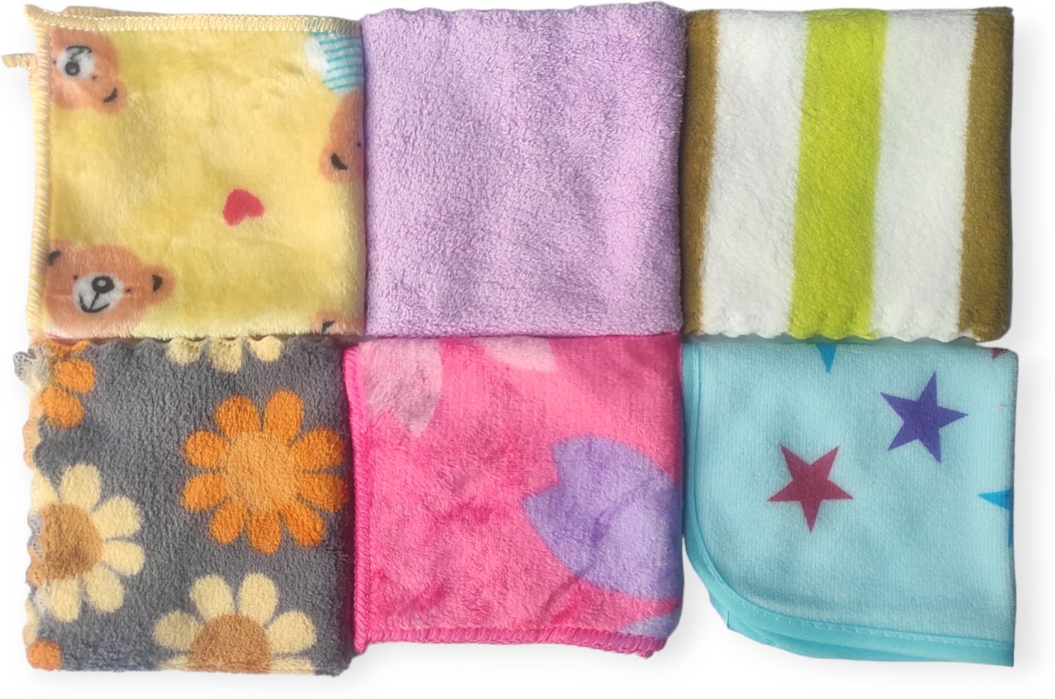 Swati enterprises Extra Soft Roomal / Towels For Women'S, Kids And Newborn Babies - Set Of 6 ["Multicolor"] Handkerchief-image-4