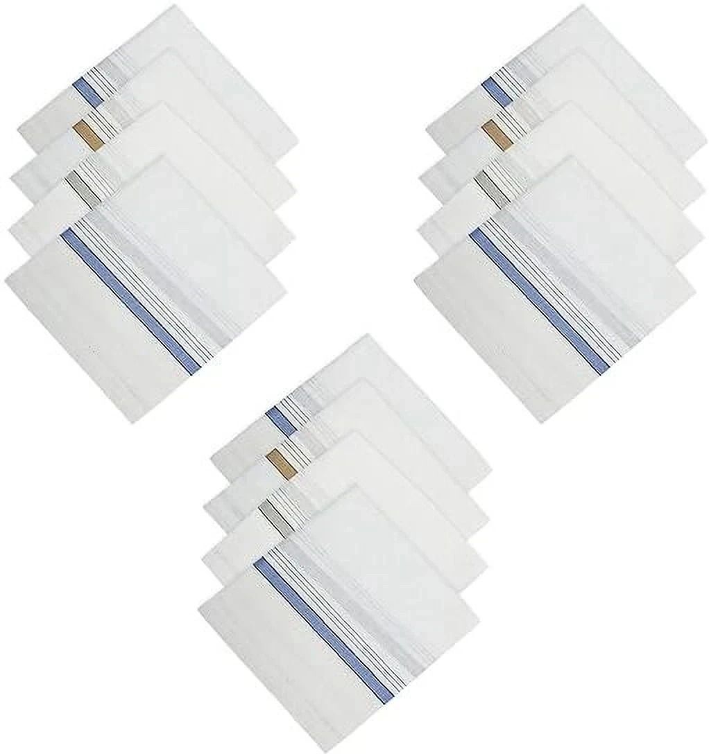 UQCKON HAKCH-MENS HANDKERCHIEF WHITE BORDER -PACK OF 12 ["White"] Handkerchief-image-33