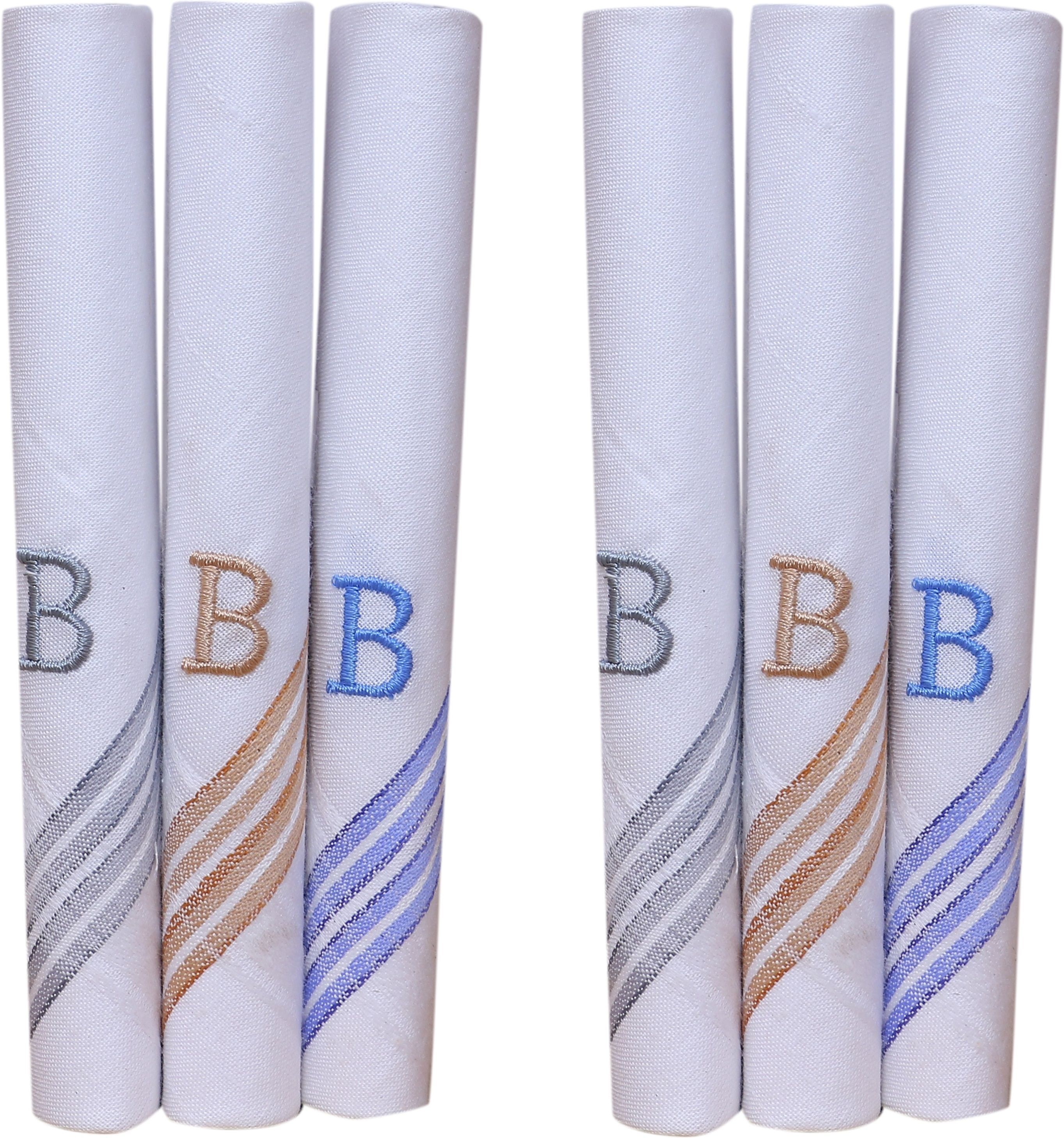 DIVYSIMAR DIVYSIMARhandkerchief for men boys with monogram B pack of 6 ["White","Multicolor"] Handkerchief-picture-43