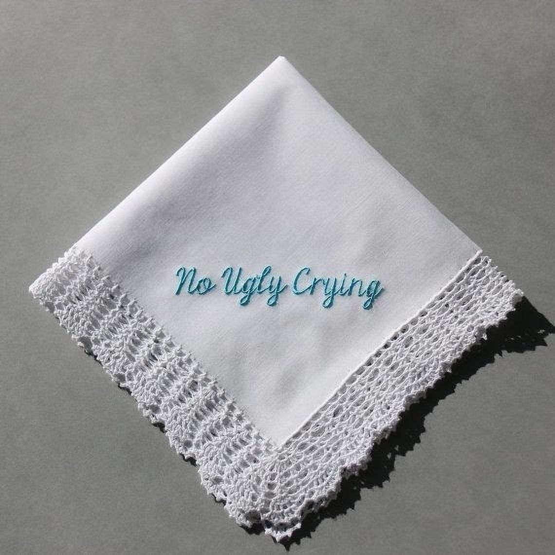 Shree adodhya Embroidery handkerchief with lace ["White"] Handkerchief-image-26