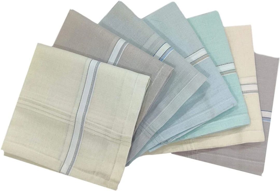 CoreSoft products 100% Cotton Premium Collection Handkerchiefs Hanky for Men, Set of 6 ["Multicolor"] Handkerchief-picture-34