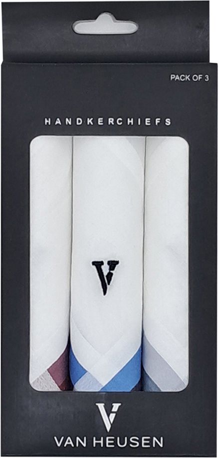 VAN HEUSEN Mens Cotton Color Border ["Multicolor"] Handkerchief-picture-16