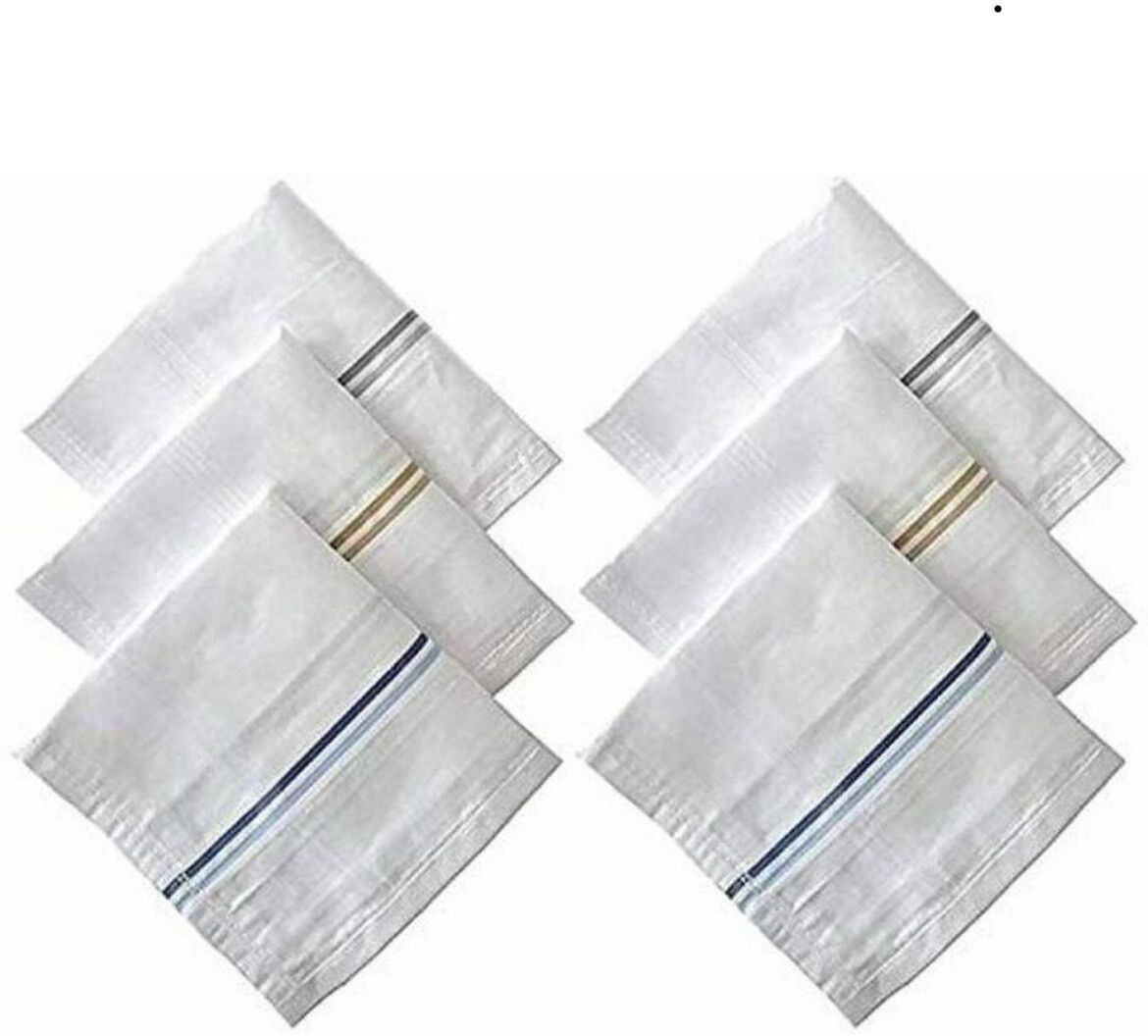 riseabove 00% Cotton Premium Collection Handkerchiefs Hanky For Men - Pack of 6 ["White"] Handkerchief-picture-20