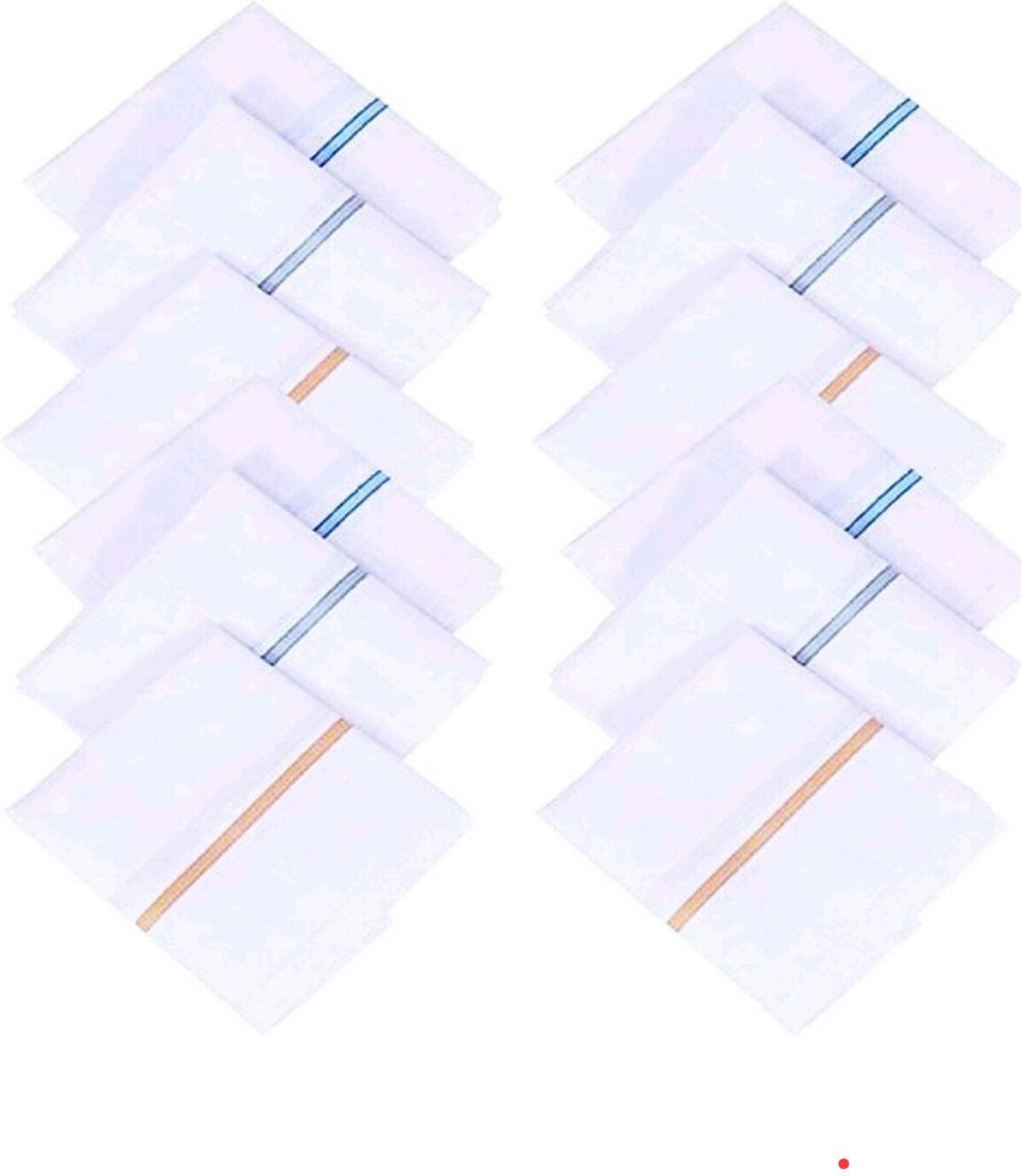 CoreSoft Set of 12 pcs Premium Quality Hankies for Men's/ Boy's Pure Cotton White ["White"] Handkerchief-picture-30