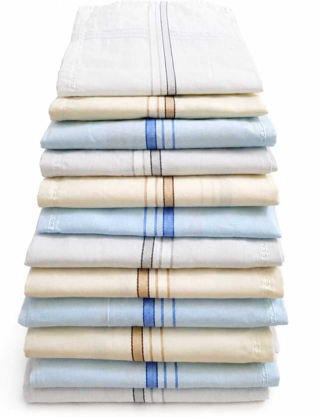 AK SHINE Men Soft Cotton Striped Handkerchief Lightweight Absorbent Pocket Rumal ["Multicolor"] Handkerchief-image-9