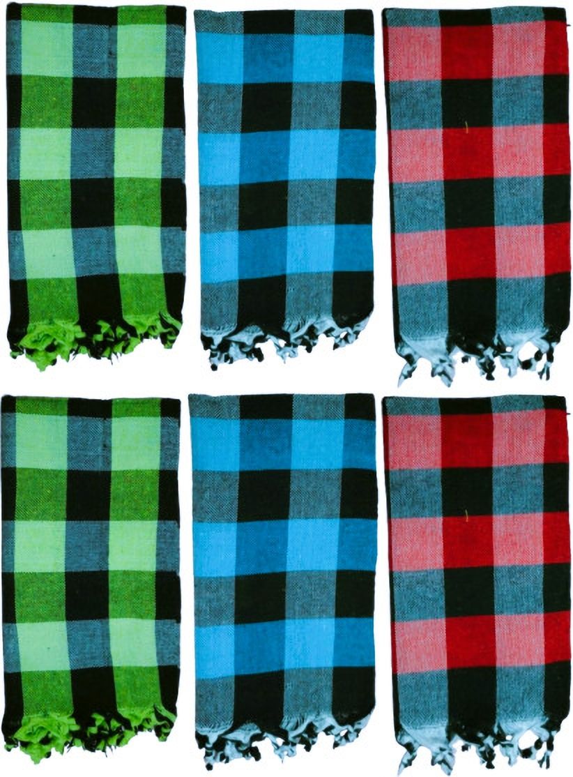 UCrafted 100% Cotton Premium Collection Dark Hanky For Men Striped 18x18 King Size ["Black","Green","Rani","Sky Blue"] Handkerchief-image-3