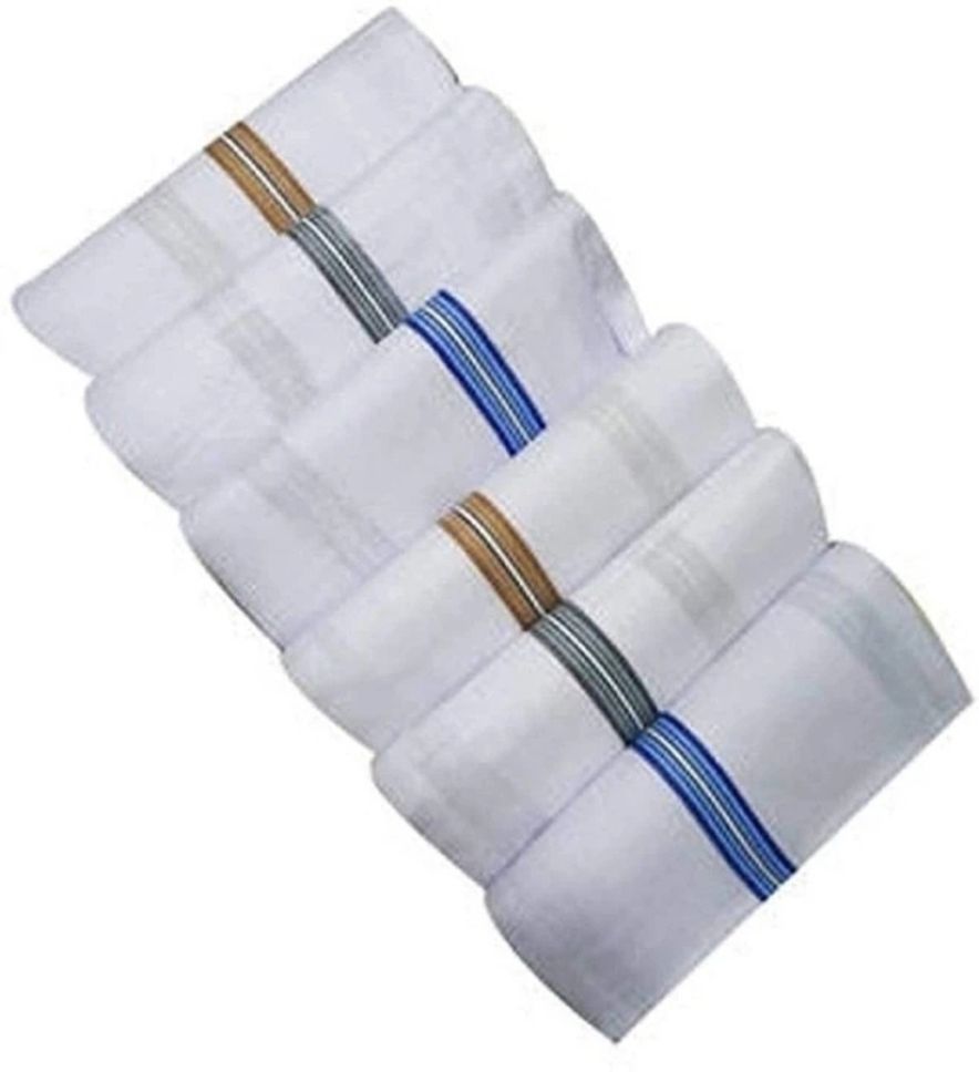 FUSIO FAST White cotton gents handkerchief rumal set ["White"] Handkerchief-picture-26