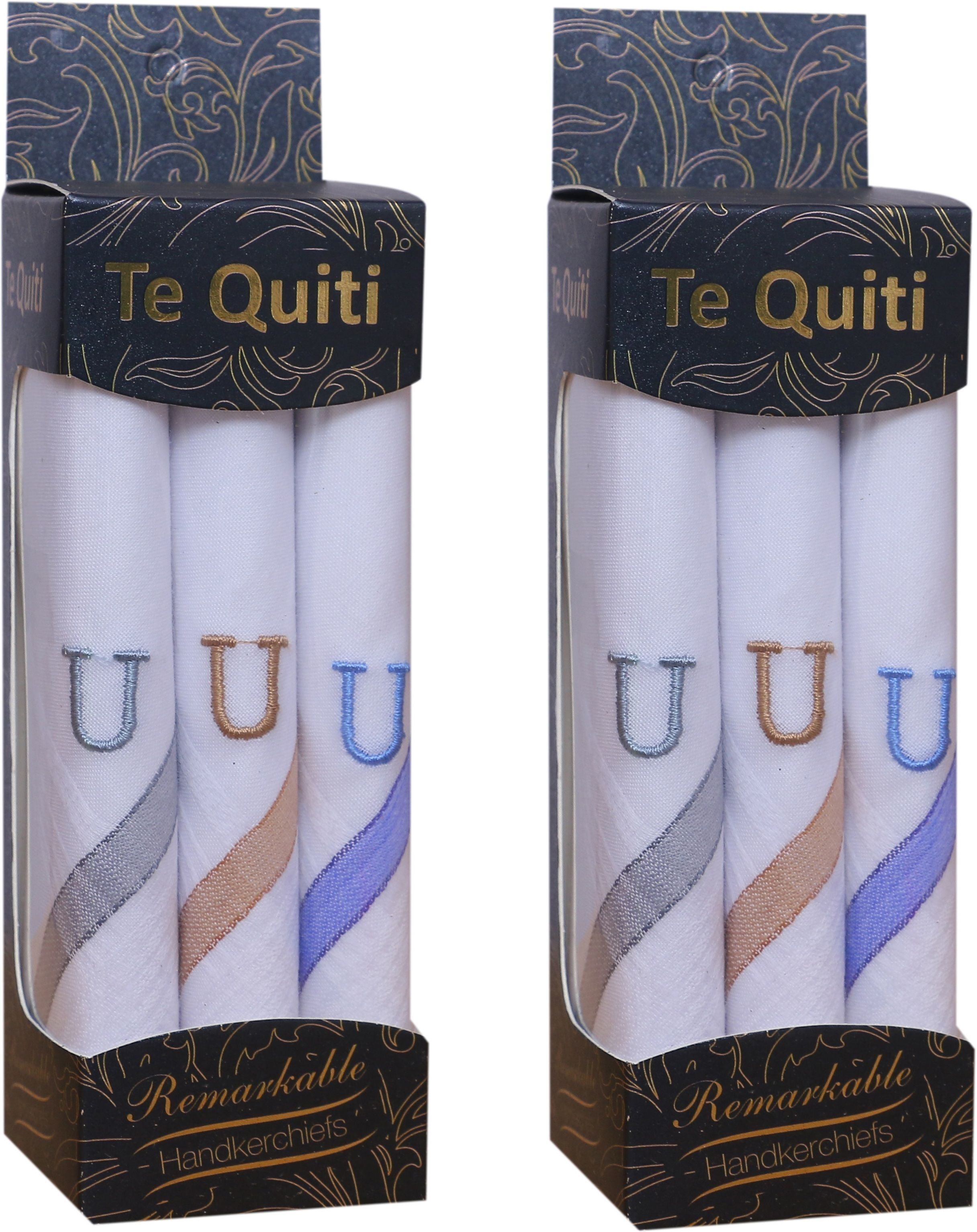 DIVYSIMAR DIVYSIMARhandkerchief for men boys with monogram U pack of 6 ["White","Multicolor"] Handkerchief-picture-33