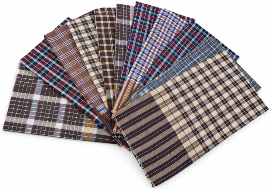 Muki Large Size Cotton Handkerchief 22x22 Inches | Dark Checked Handkerchiefs ["Dark Mixed"] Handkerchief-picture-12