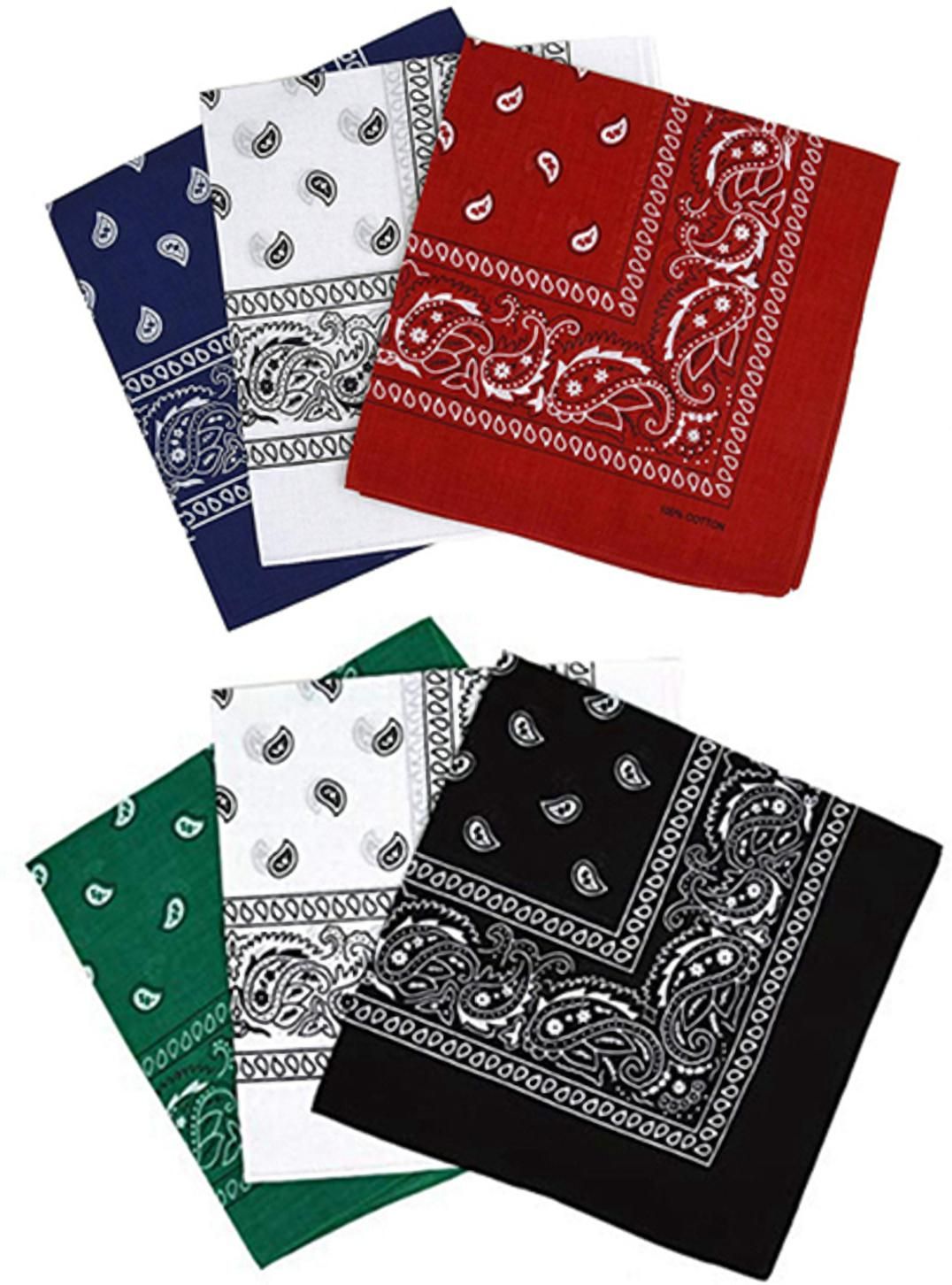 plutoprom DOUBLE SIDE PRINTED PAISLEY BANDANA HANDKERCHIEF ["Red","Blue"] Handkerchief-image-5
