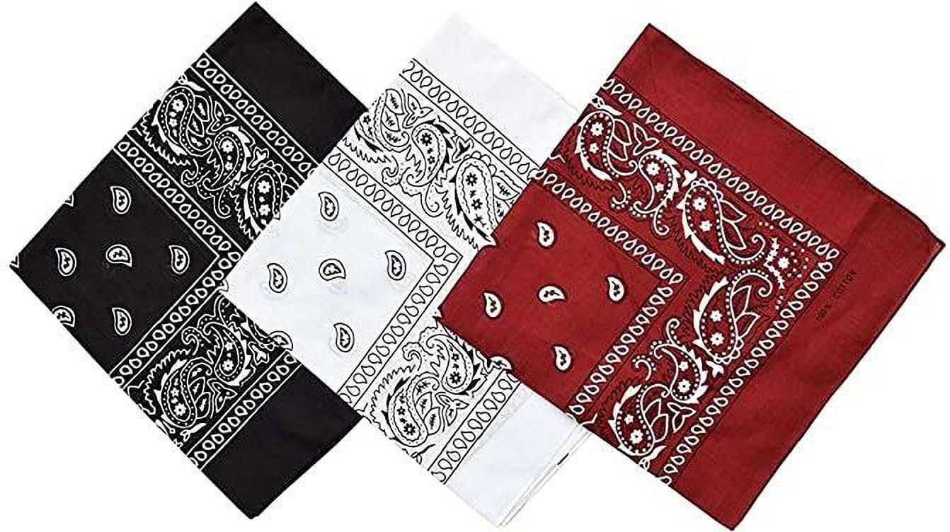 DIVYSIMAR white, red and black multiuse cotton 20inches x 20inches handkerchief ["black, red and white"] Handkerchief-picture-11