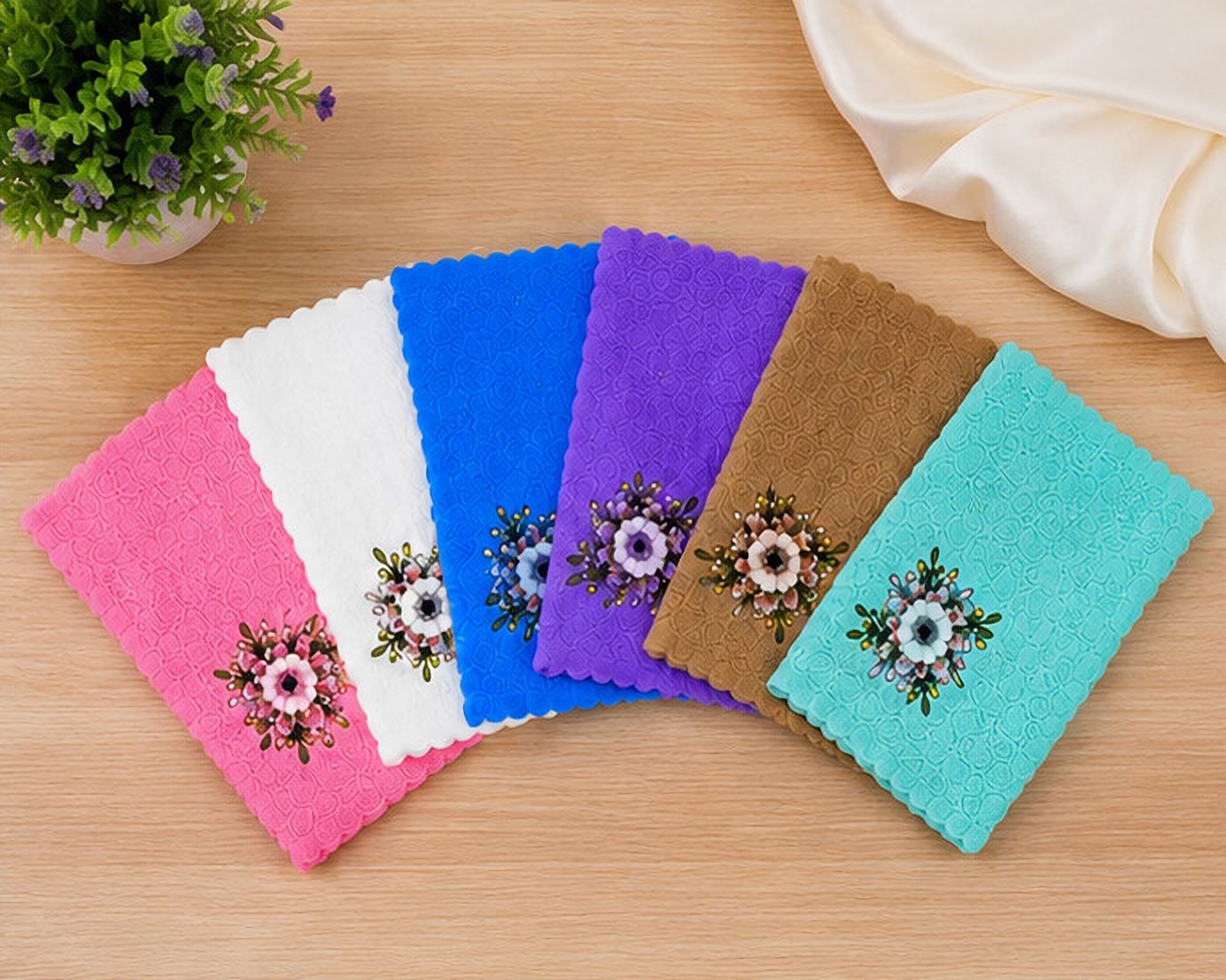 DSS DANIYA STORE 12PC_PLAINFLWR_RUMAL75_L4 ["Multicolor"] Handkerchief-image-48