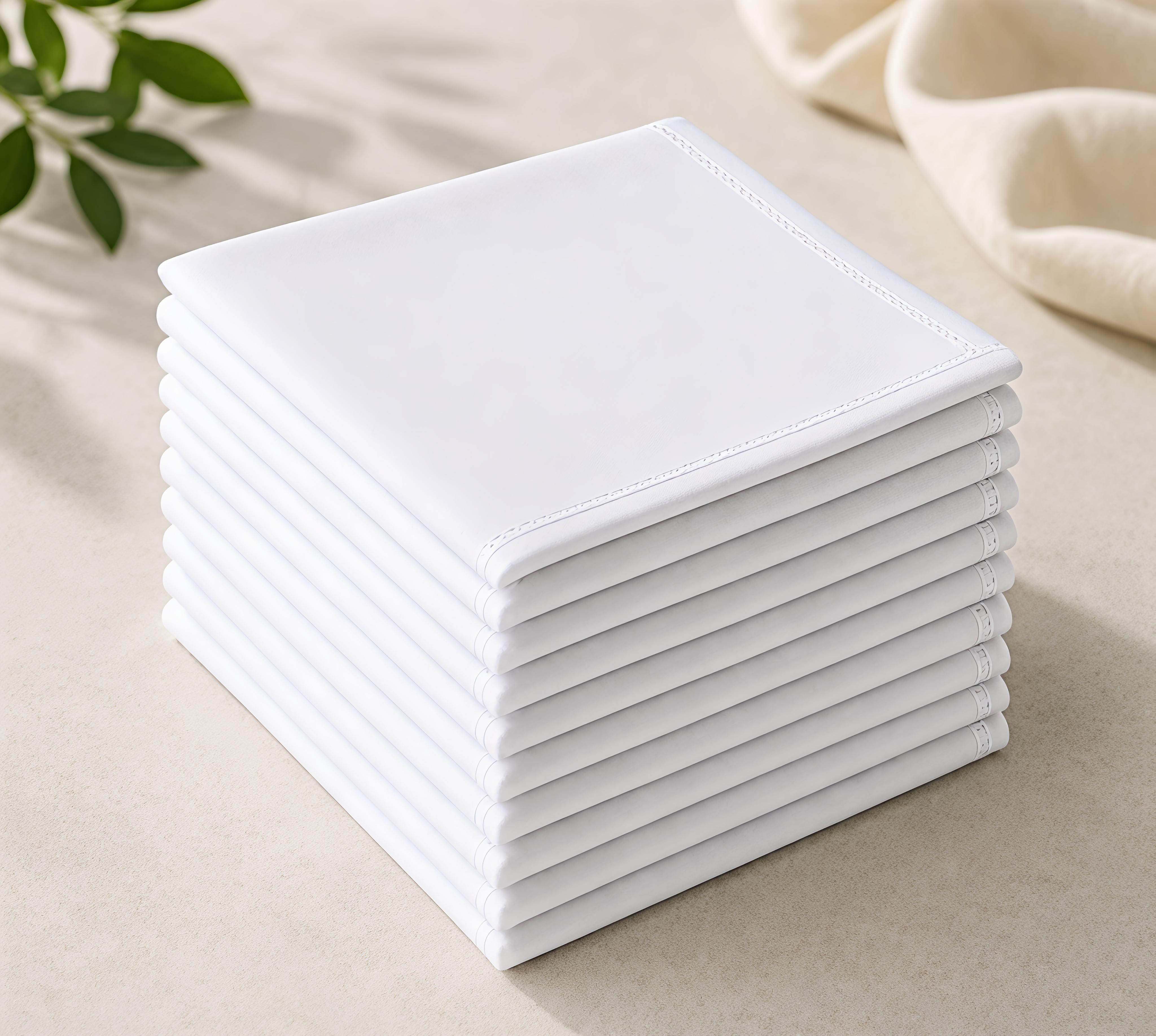 Kittucraft Premium White Cotton Handkerchief ["White"] Handkerchief-image-38