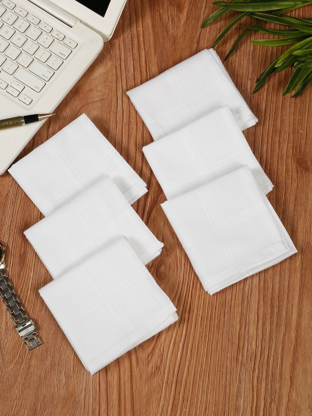 Teakwood Leathers Men's Pack Of 6 Handkerchief ["White"] Handkerchief-picture-14