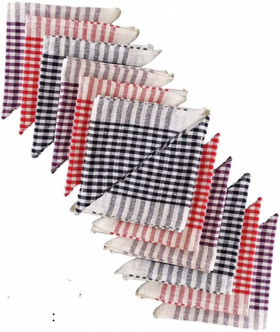 CoreSoft Checkered Kitchen Use & Cleaning Cloth_002 Multicolor Cloth Napkins ["Multicolor"] Handkerchief-image-10