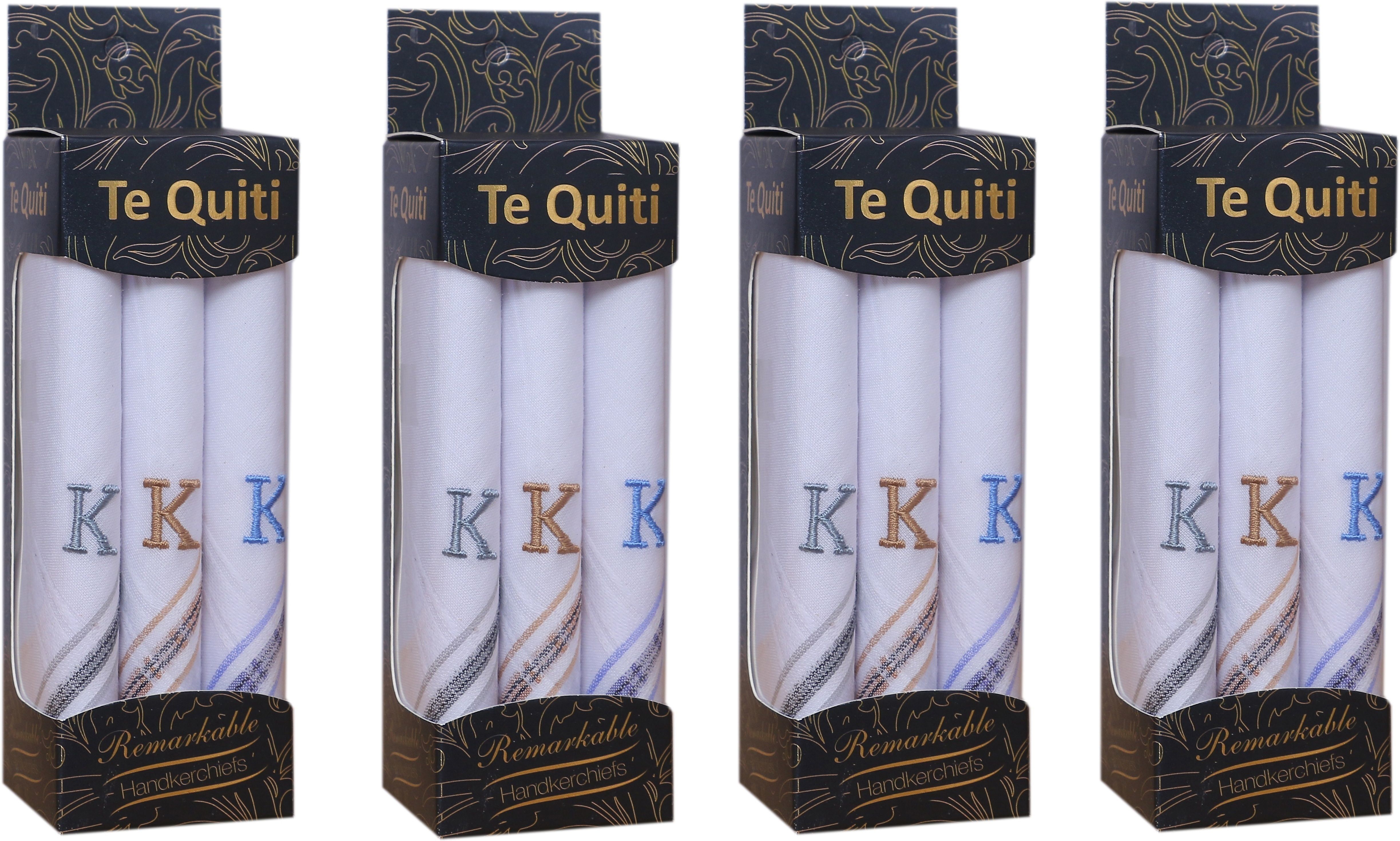 DIVYSIMAR DIVYSIMARhandkerchief for men boys with monogram K pack of 12 ["White","Multicolor"] Handkerchief-picture-17