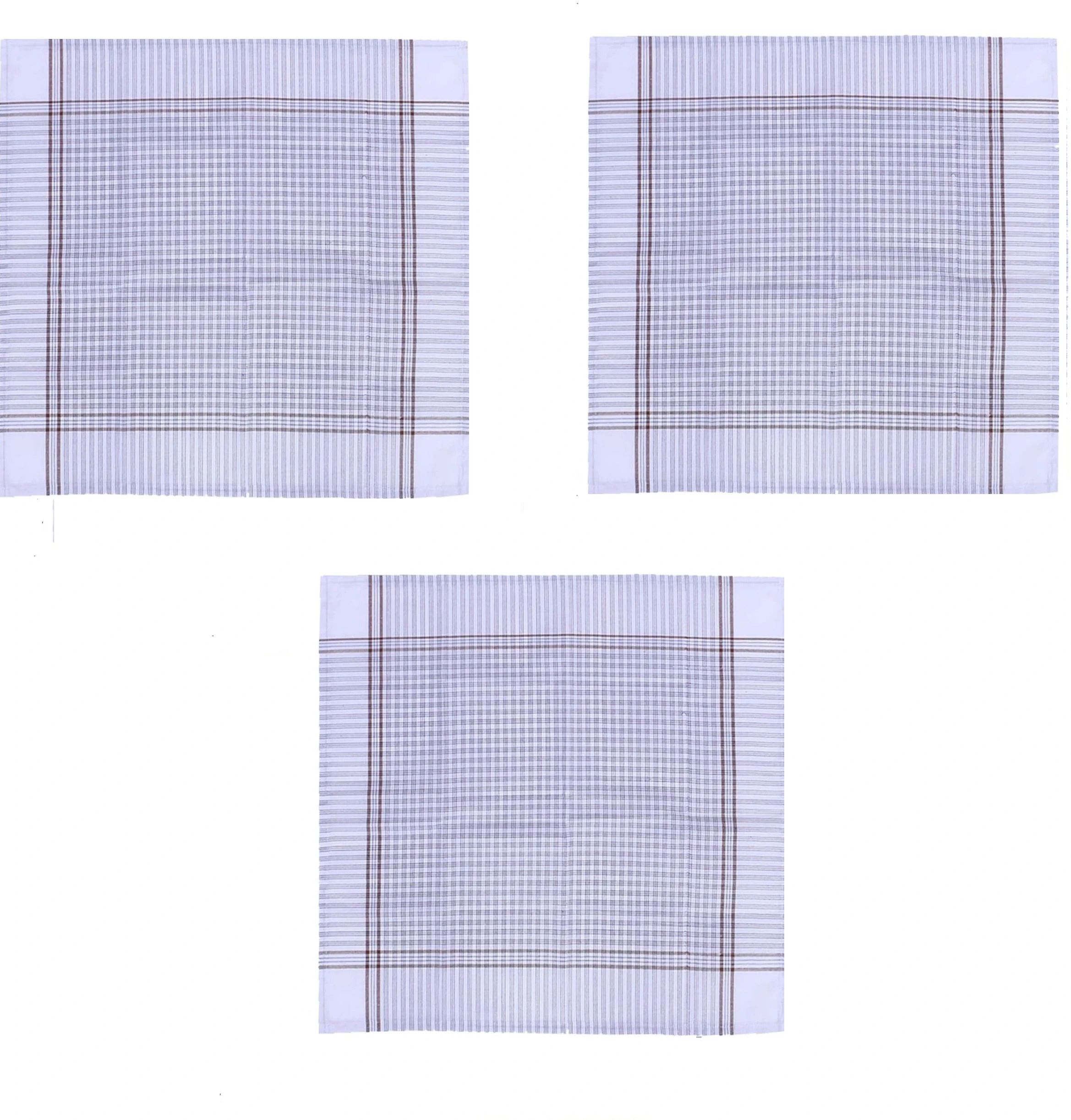 Texco India Cotton Men White Checks Casual Style Handkerchief (Pack Of 3) ["White"] Handkerchief-image-22