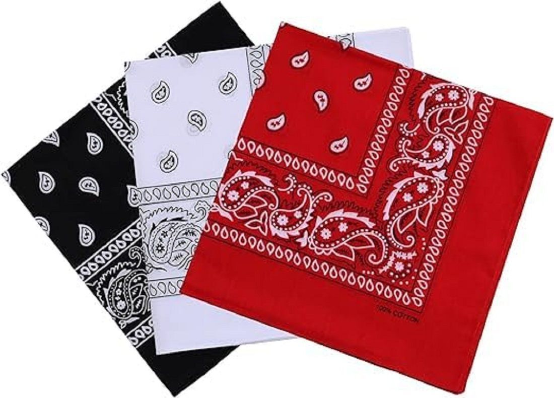 CoreSoft Black, White and Red Cotton 20inches x 20inches multiuse Handkerchief ["Black","White","Red"] Handkerchief-image-46