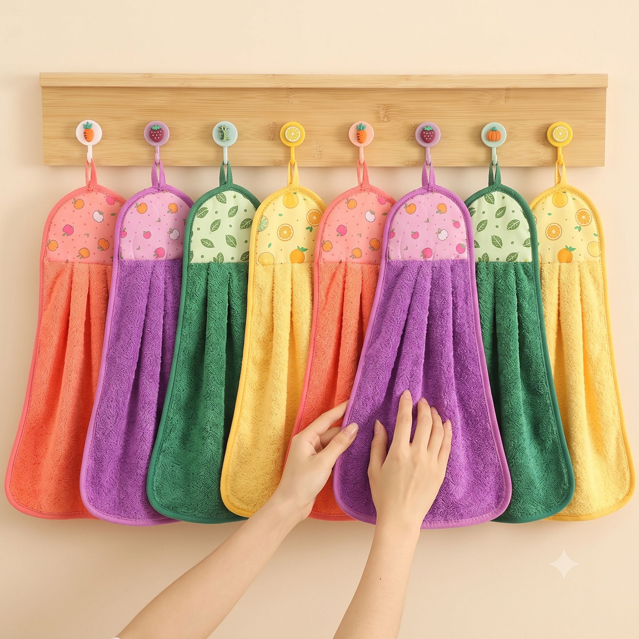 KIDZEE pack of 4 hanging towel ["Multicolor"] Handkerchief-image-29
