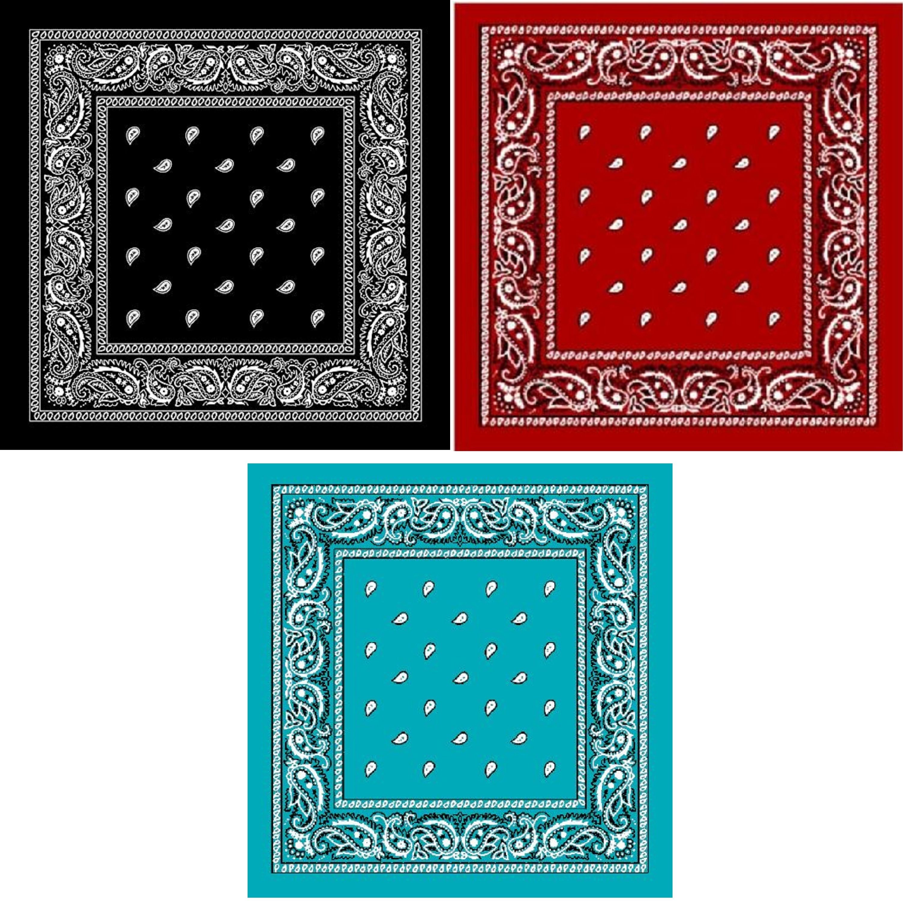 Tough Headwear Unisex Bandana For All Ages ["Black","Maroon","Turquoise"] Handkerchief-picture-14