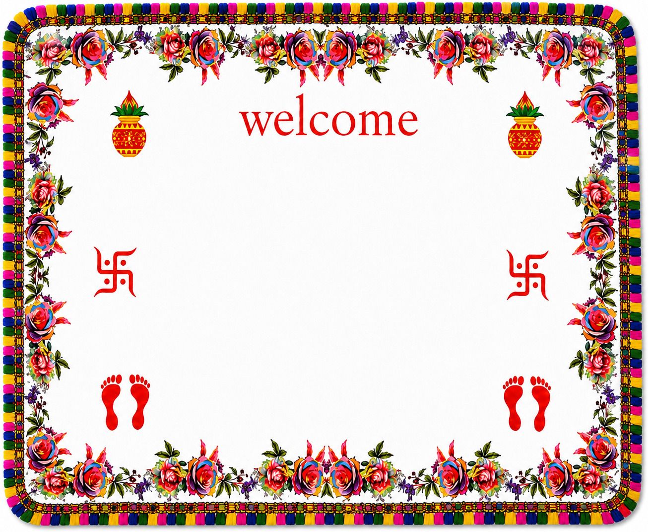 SHOPZEN Premium Cotton Kanku Pagla Rumal for Griha Pravesh & Bridal Entry ["Multicolor"] Handkerchief-picture-16