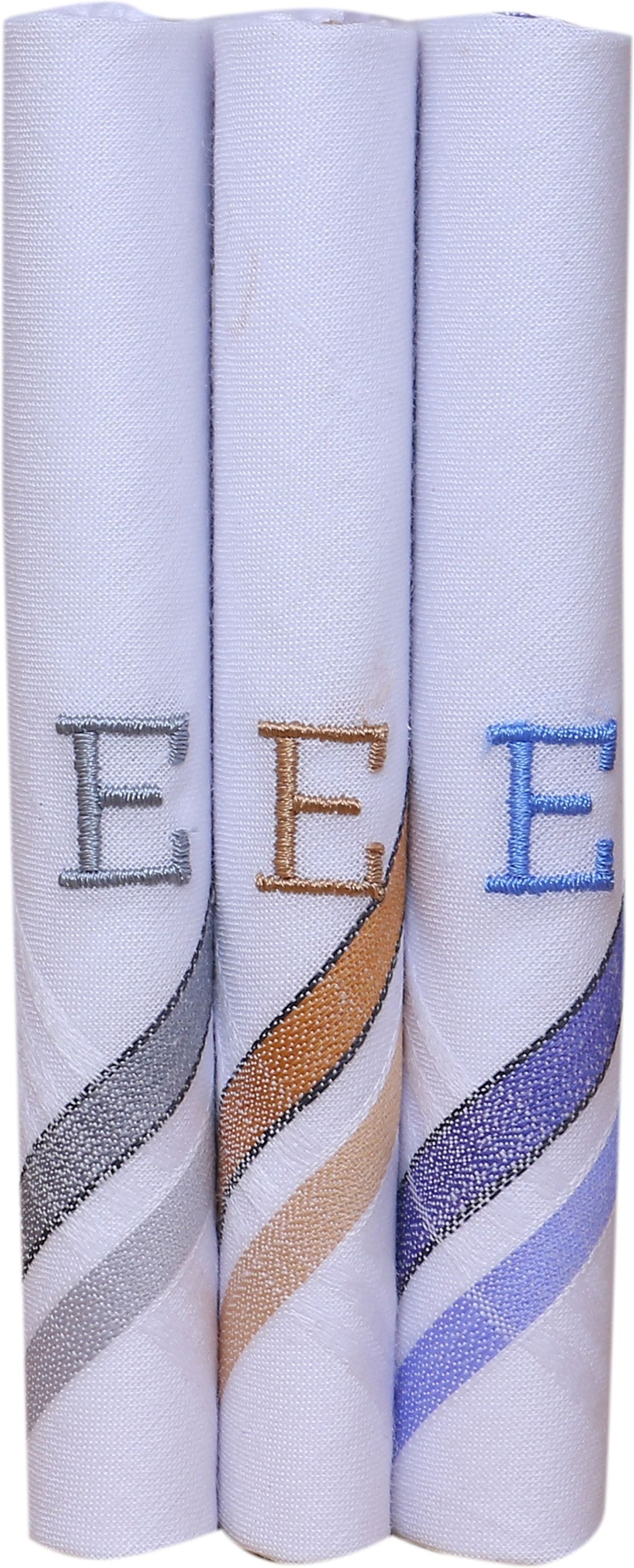 DIVYSIMAR DIVYSIMARhandkerchief for men boys with monogram E pack of 3 ["White","Multicolor"] Handkerchief-picture-15