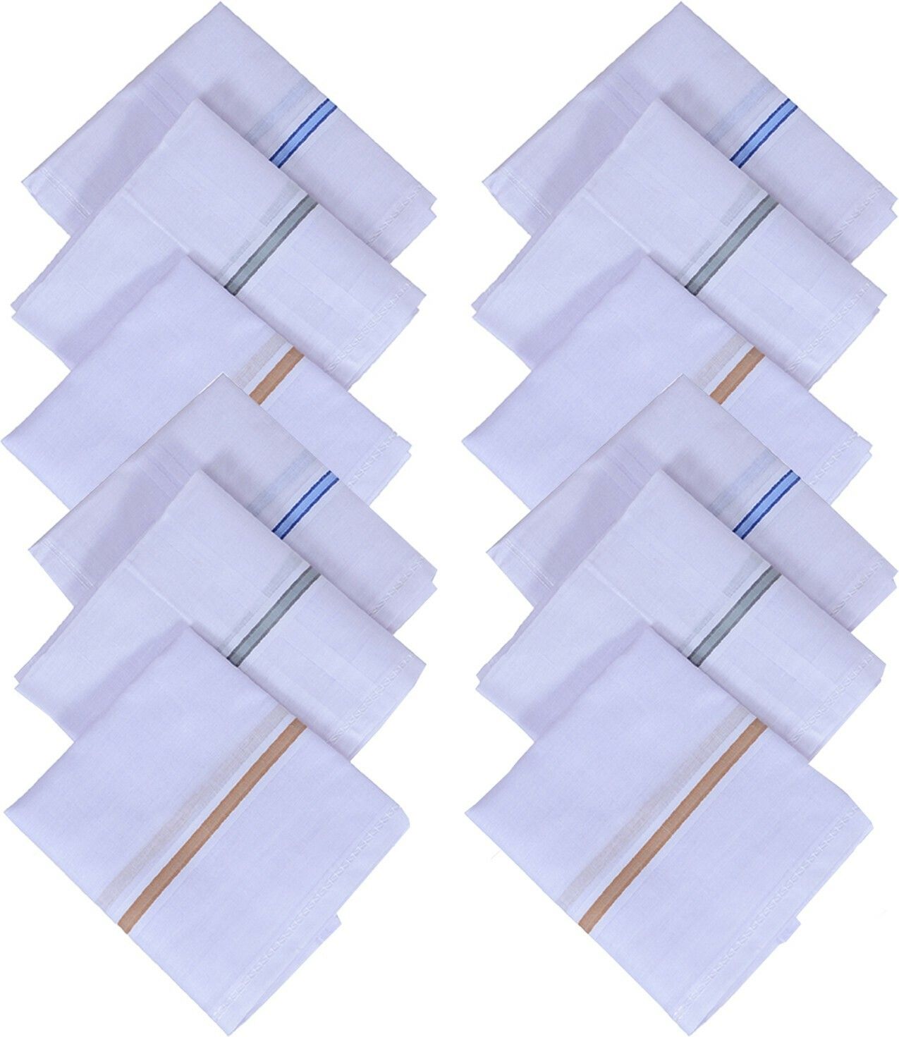 KUBER INDUSTRIES Cotton 12 Pieces Handkerchief set (White) ["White"] Handkerchief-picture-14