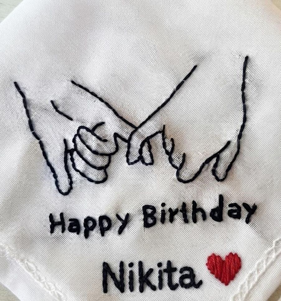 Sneharshree Enterprise Birthday gift hanky for Him & Her ["White"] Handkerchief-image-7