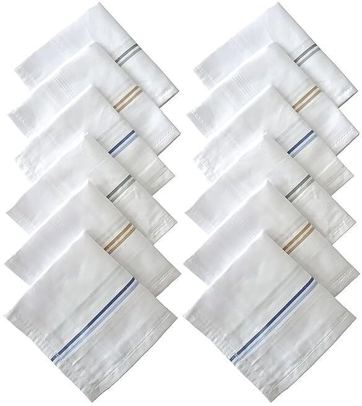 QIVO Pure 100% Men's Cotton Premium Chief Handkerchief pack of 6 ["White"] Handkerchief-picture-11