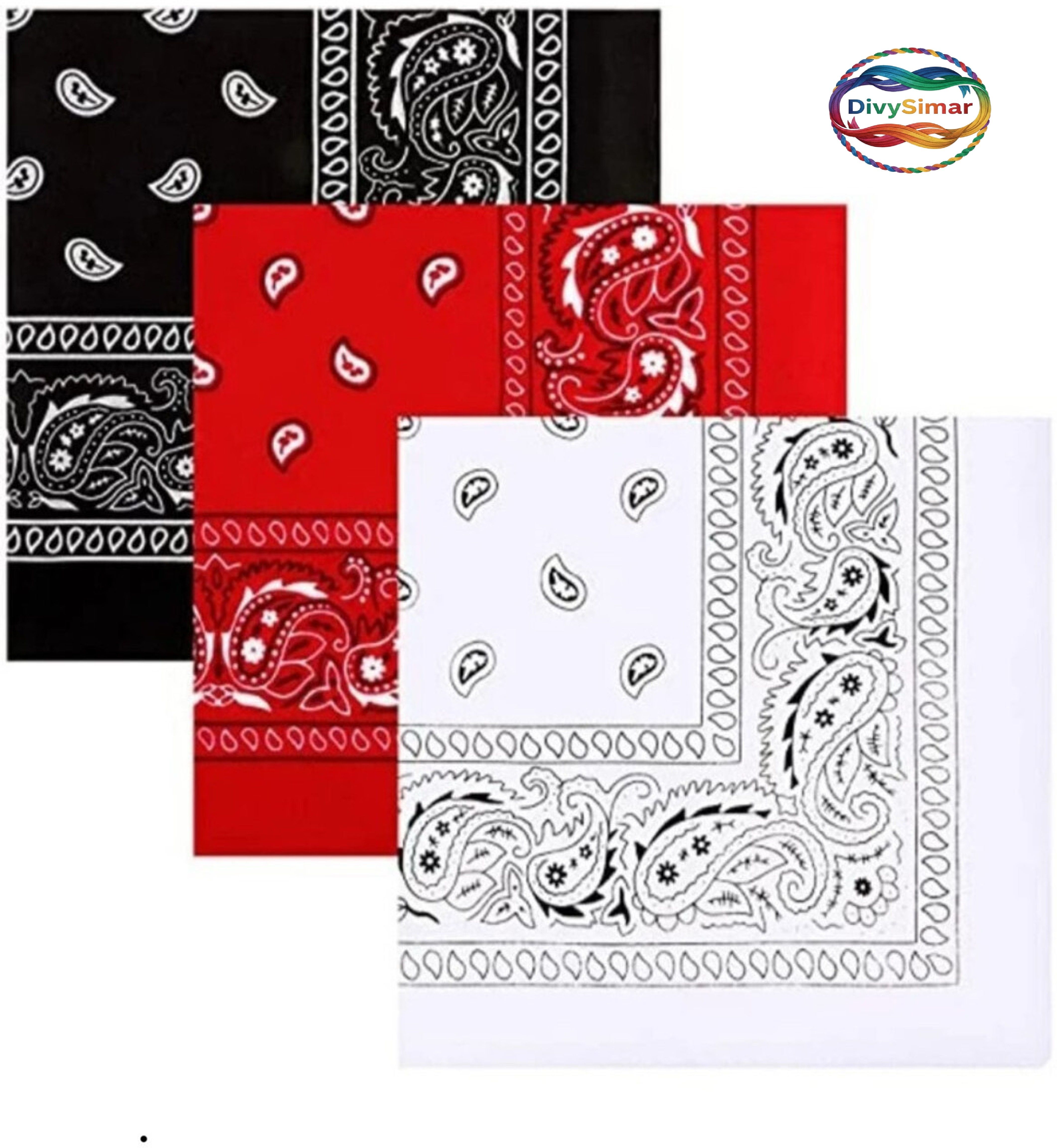 DIVYSIMAR Cotton Paisley Printed Cowboy Bandana | Free Size Unisex Handkerchief ["Multicolor"] Handkerchief-picture-28