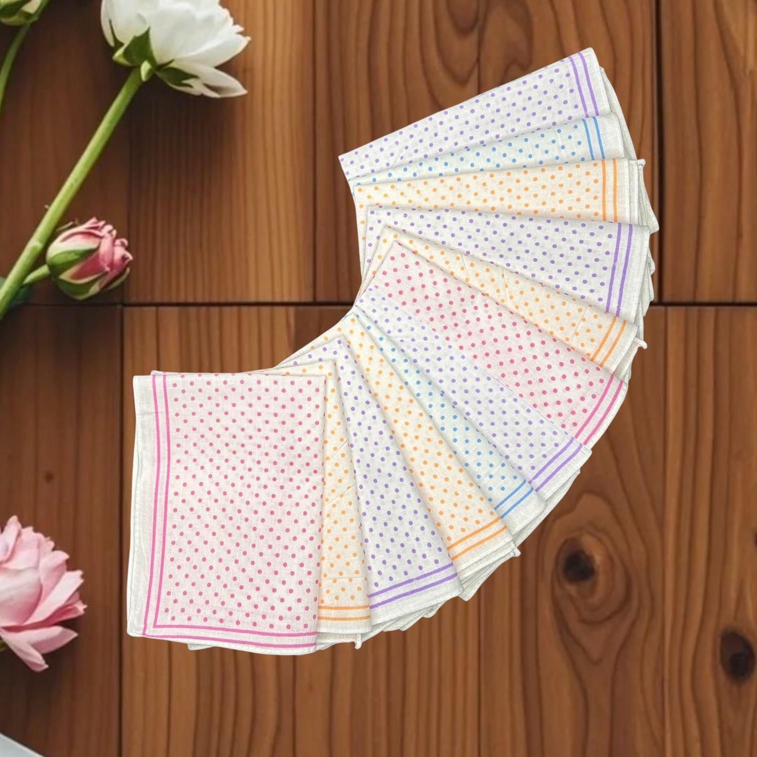 Gold Coin Stylo Pack of 6 Women's 100% Cotton ["Multicolor"] Handkerchief ["Multicolor"] Handkerchief-picture-24