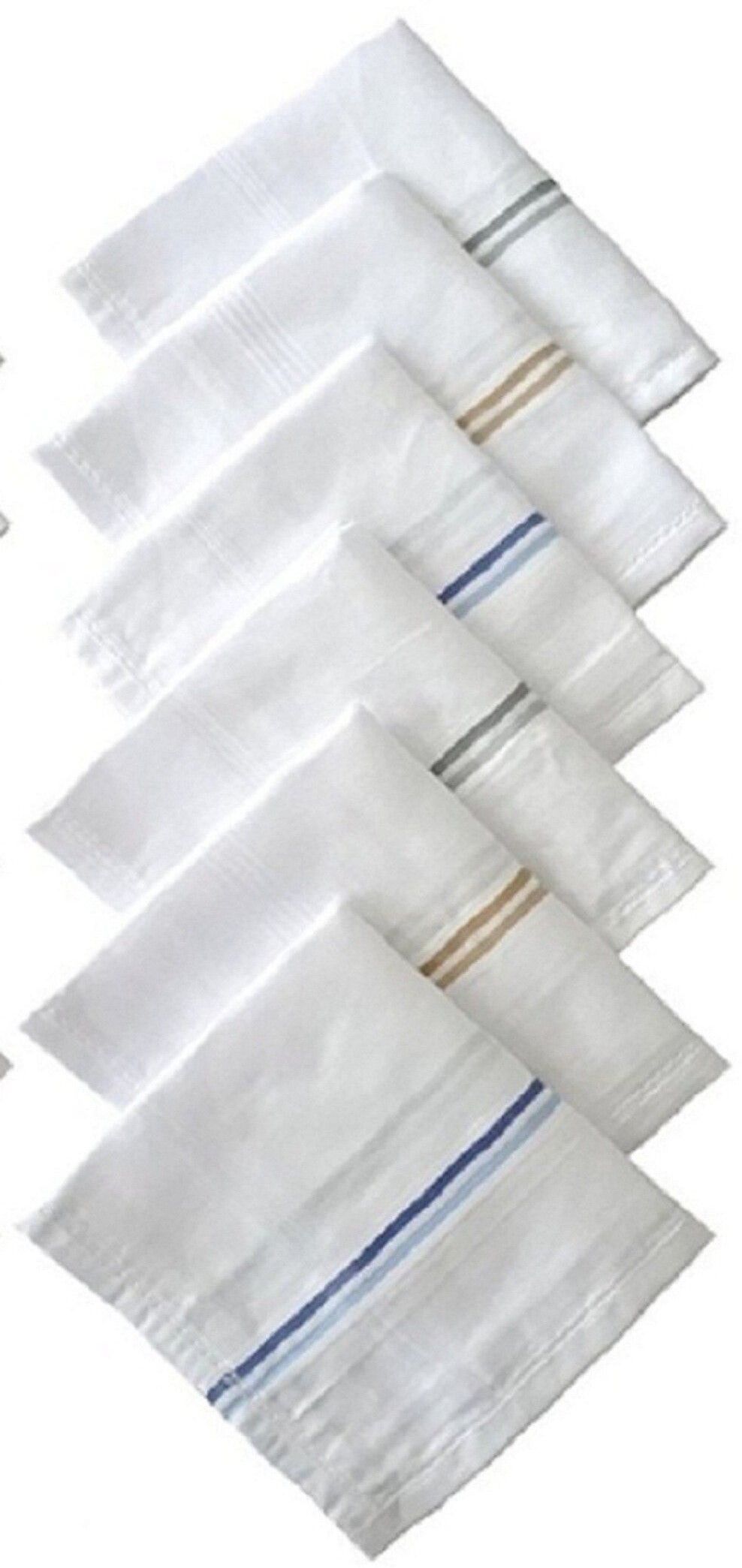 UQCKON HAKCH-100% COTTON WHITE STRIPS HANDKERCHIEF FOR MEN AND WOMEN ["White"] Handkerchief-image-8