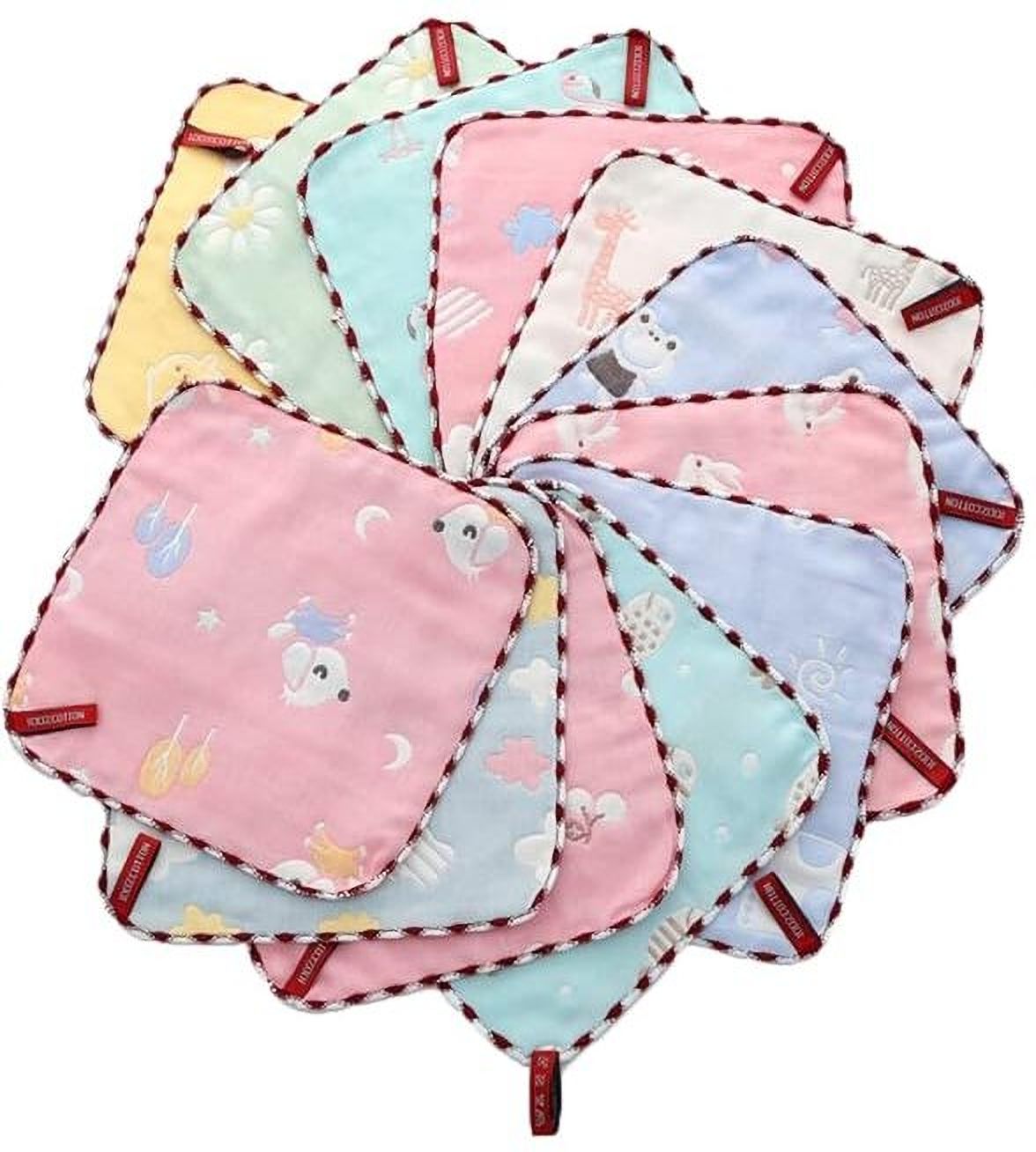 jayambey enterprises Muslin Cotton Pastel Checkered Baby Washcloths & Face Towels (Pack of 6, ) ["Multicolor"] Handkerchief-image-41
