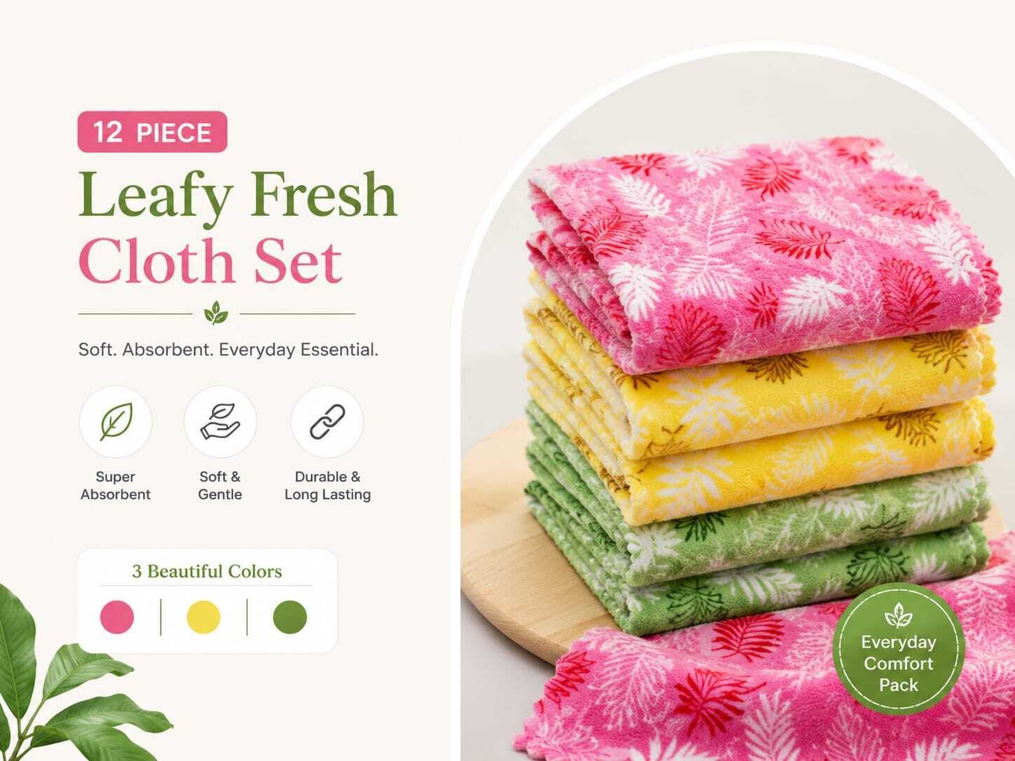 SirajShop Microfibre Soft Face Towel ["Yellow","Red","Green"] Handkerchief-picture-25