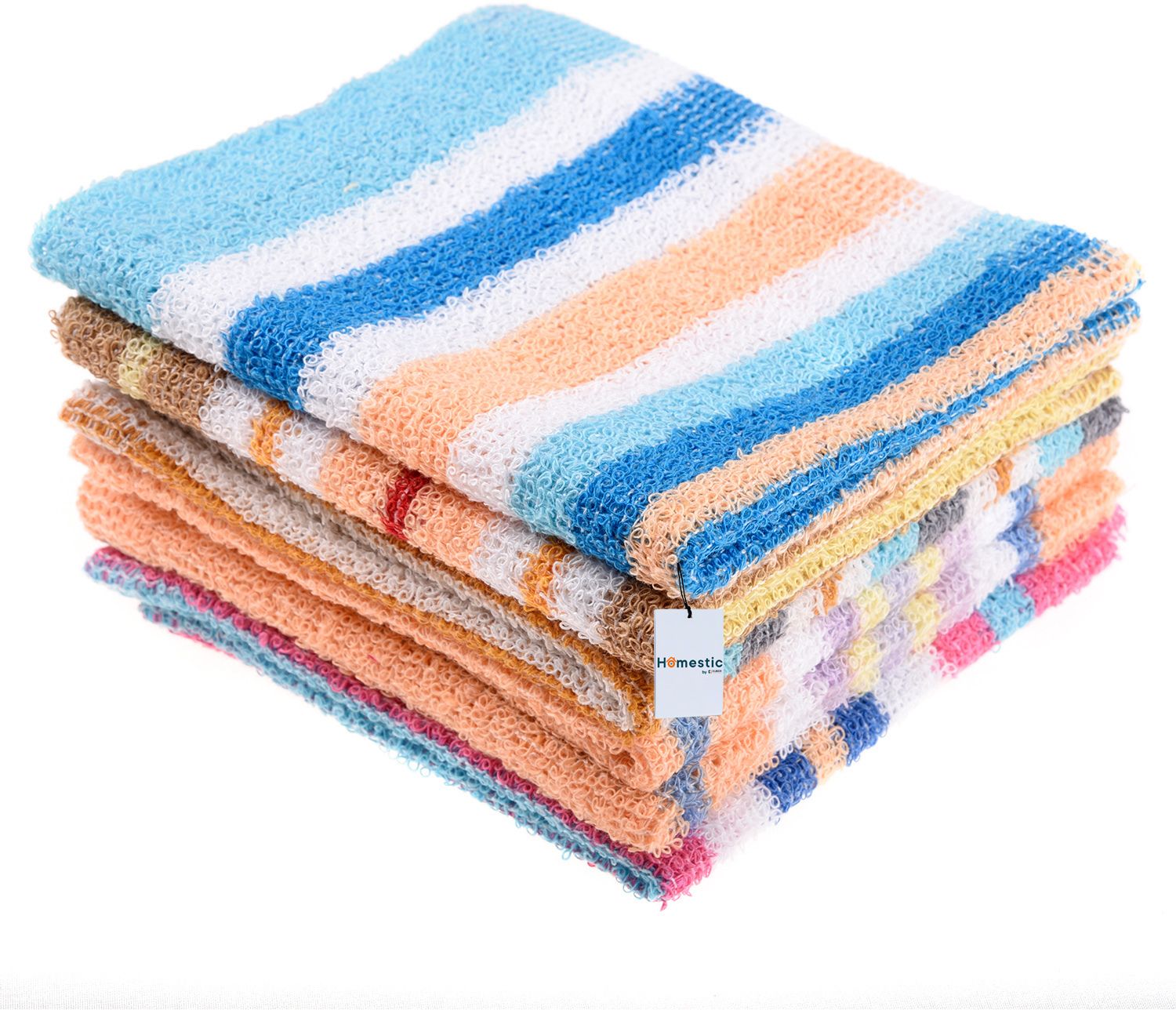 HOMESTIC Terry Cotton Sweat Absorbent Handkerchief for Woman|Set of 6|Assorted ["Assorted"] Handkerchief-image-35