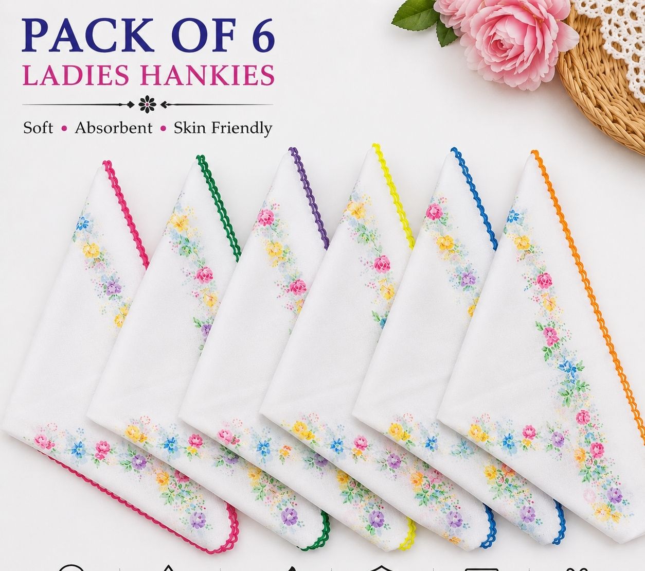 khanooja fashion Handkerchief women/ girl ["Multicolored / multipattern"] Handkerchief-picture-23