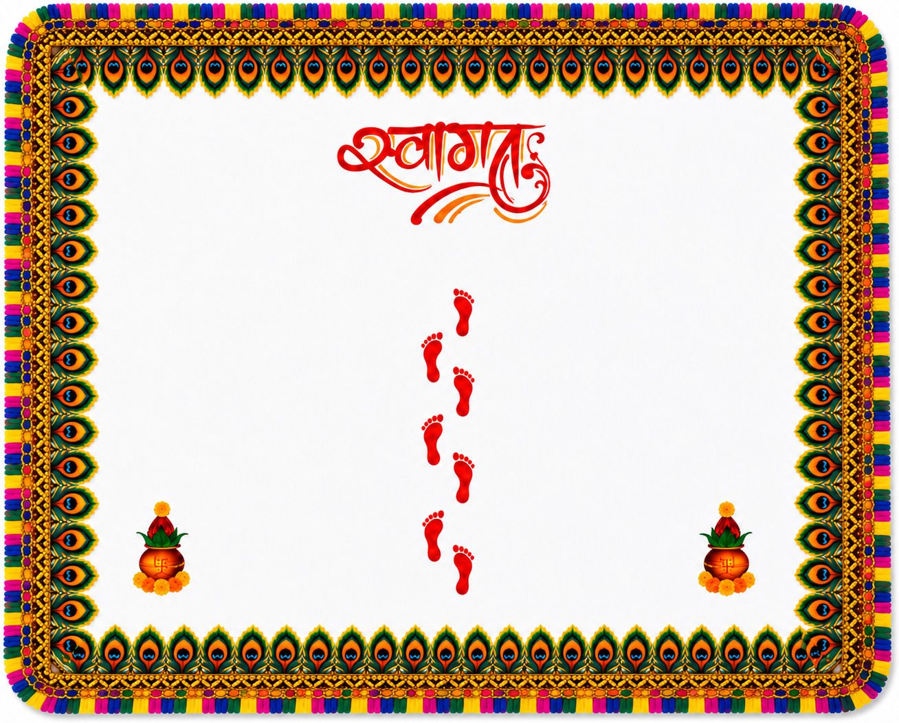 SHOPZEN Premium Cotton Kanku Pagla Rumal for Griha Pravesh & Bridal Entry ["Multicolor"] Handkerchief-picture-25