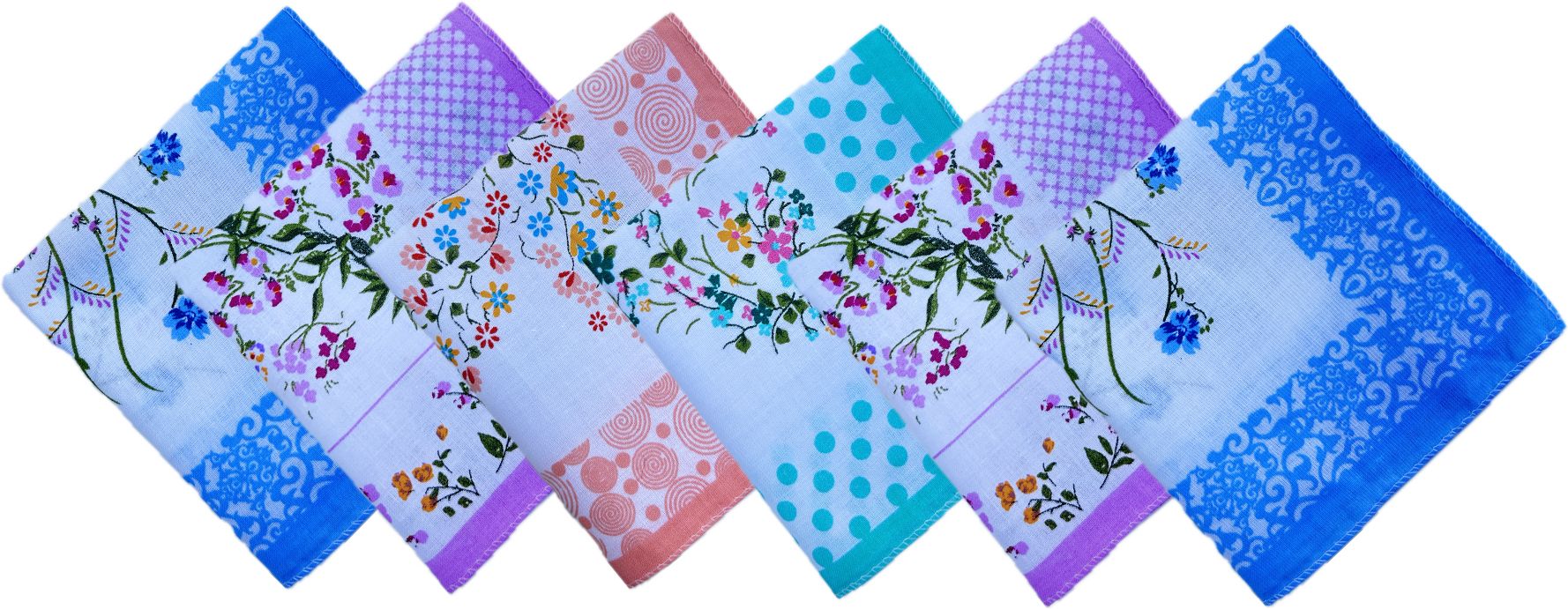 Gopika Women's Cotton Color Border Casual Style ["Multicolor"] Handkerchief